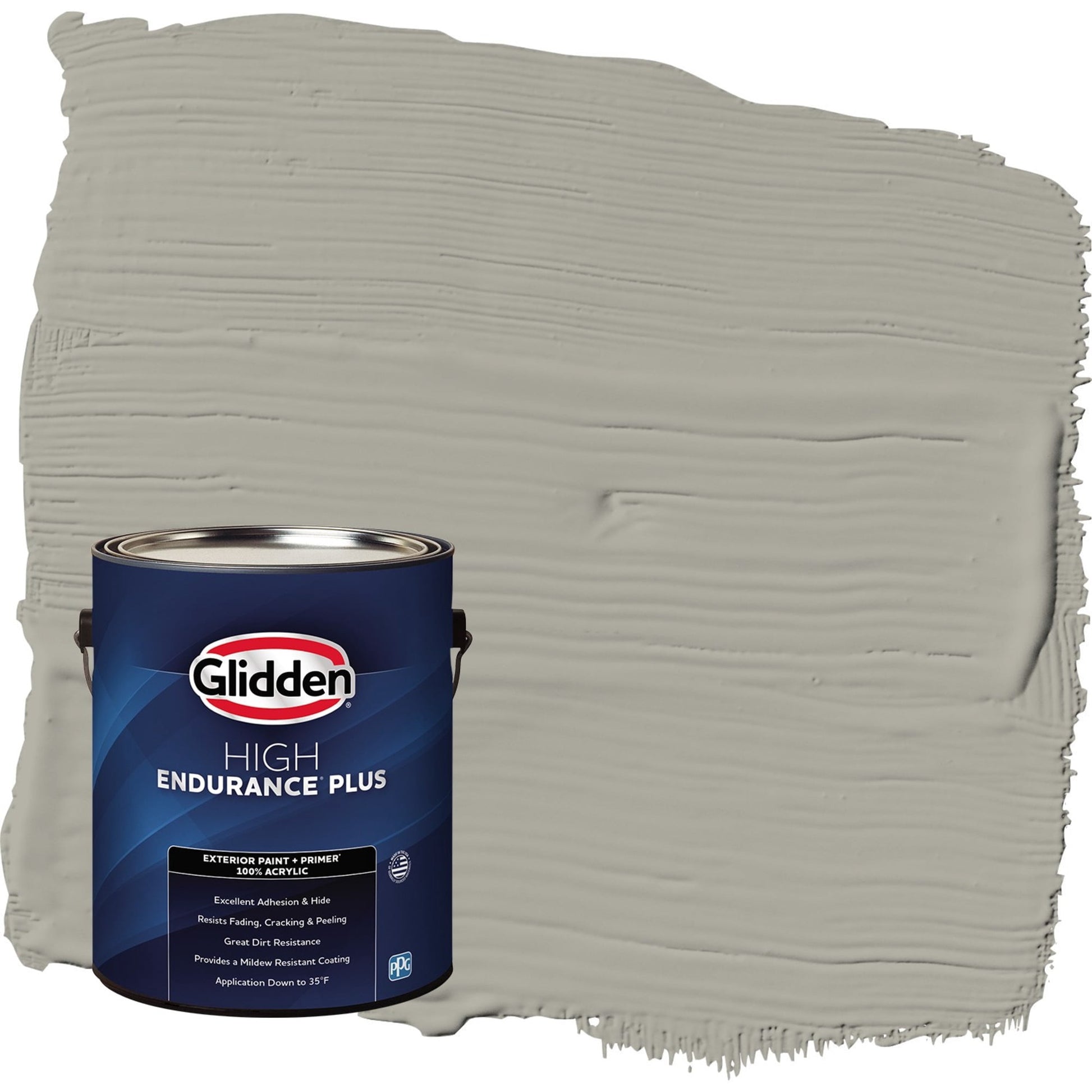 Glidden HEP Hot Stone / Gray Satin Exterior Paint with Primer, 1 Gallon