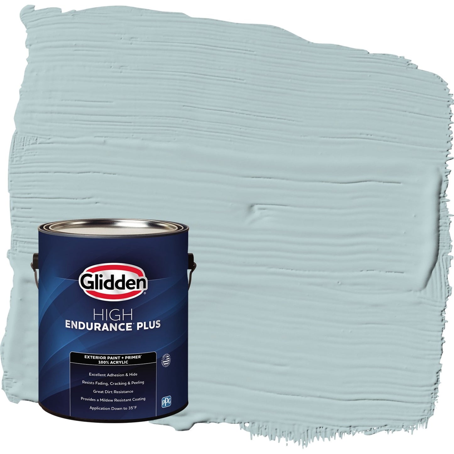 Glidden HEP Misty Surf / Blue Satin Exterior Paint with Primer, 1 Gallon