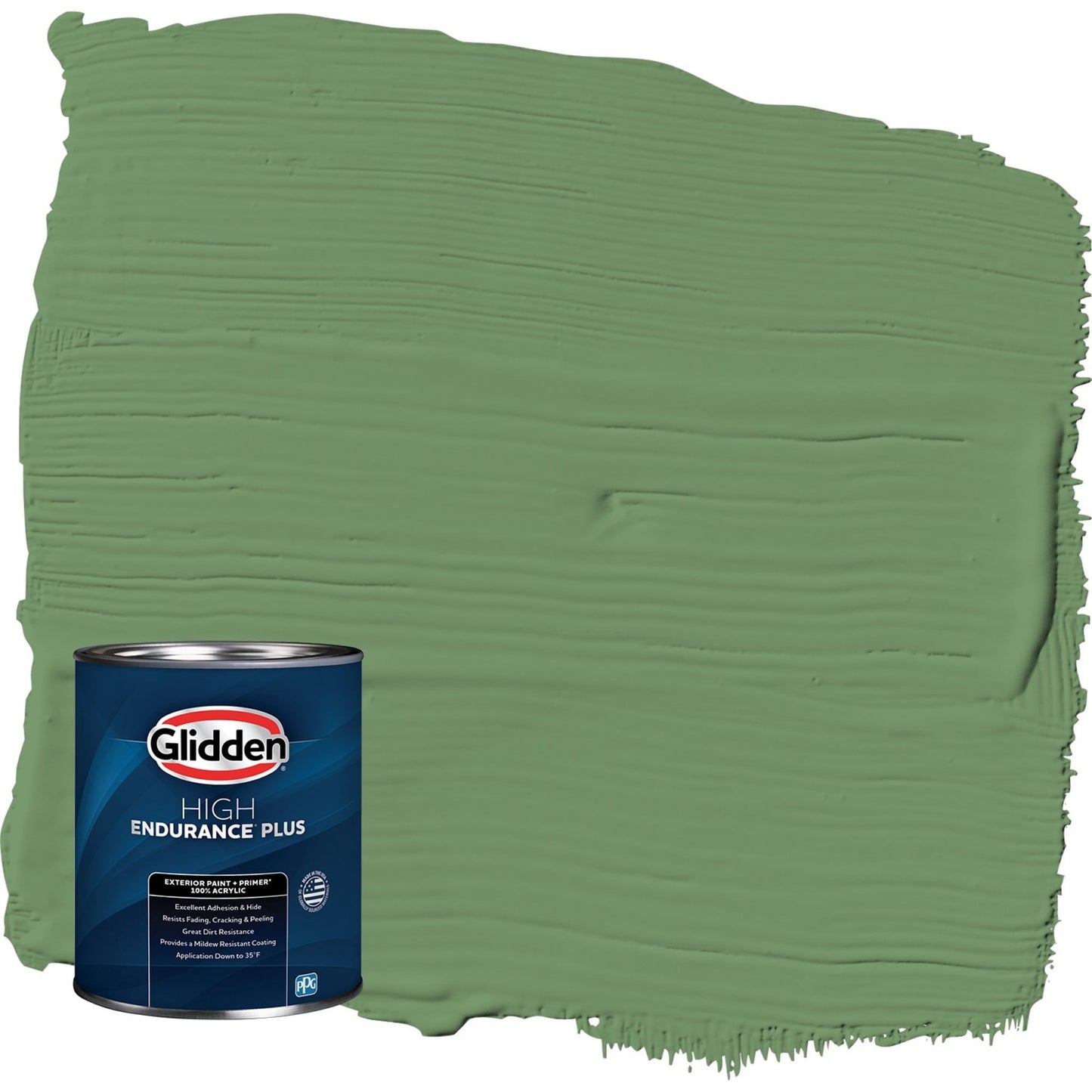 Glidden HEP Moss Ring / Green Semi-Gloss Exterior Paint with Primer, 1 Quart