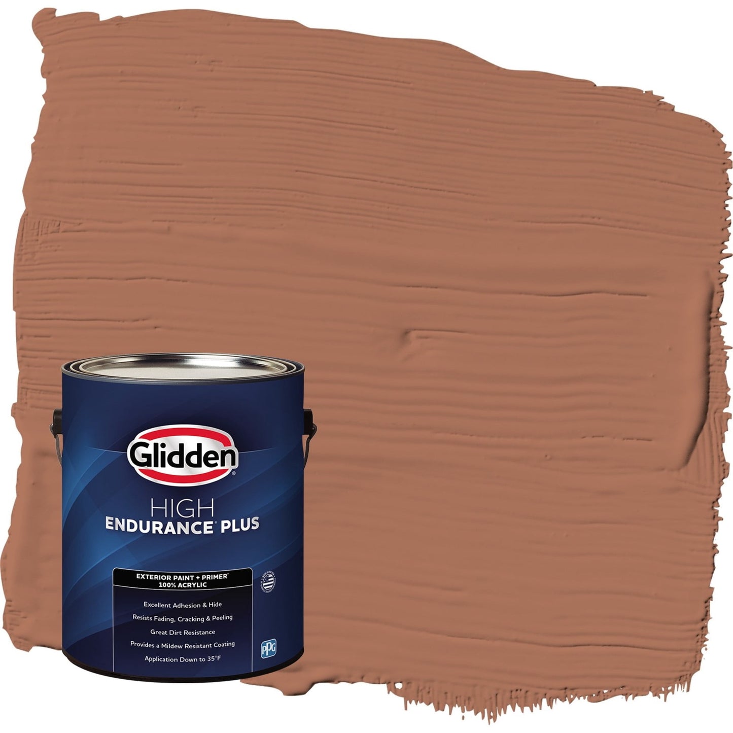 Glidden HEP Nutmeg / Brown Satin Exterior Paint with Primer, 1 Gallon