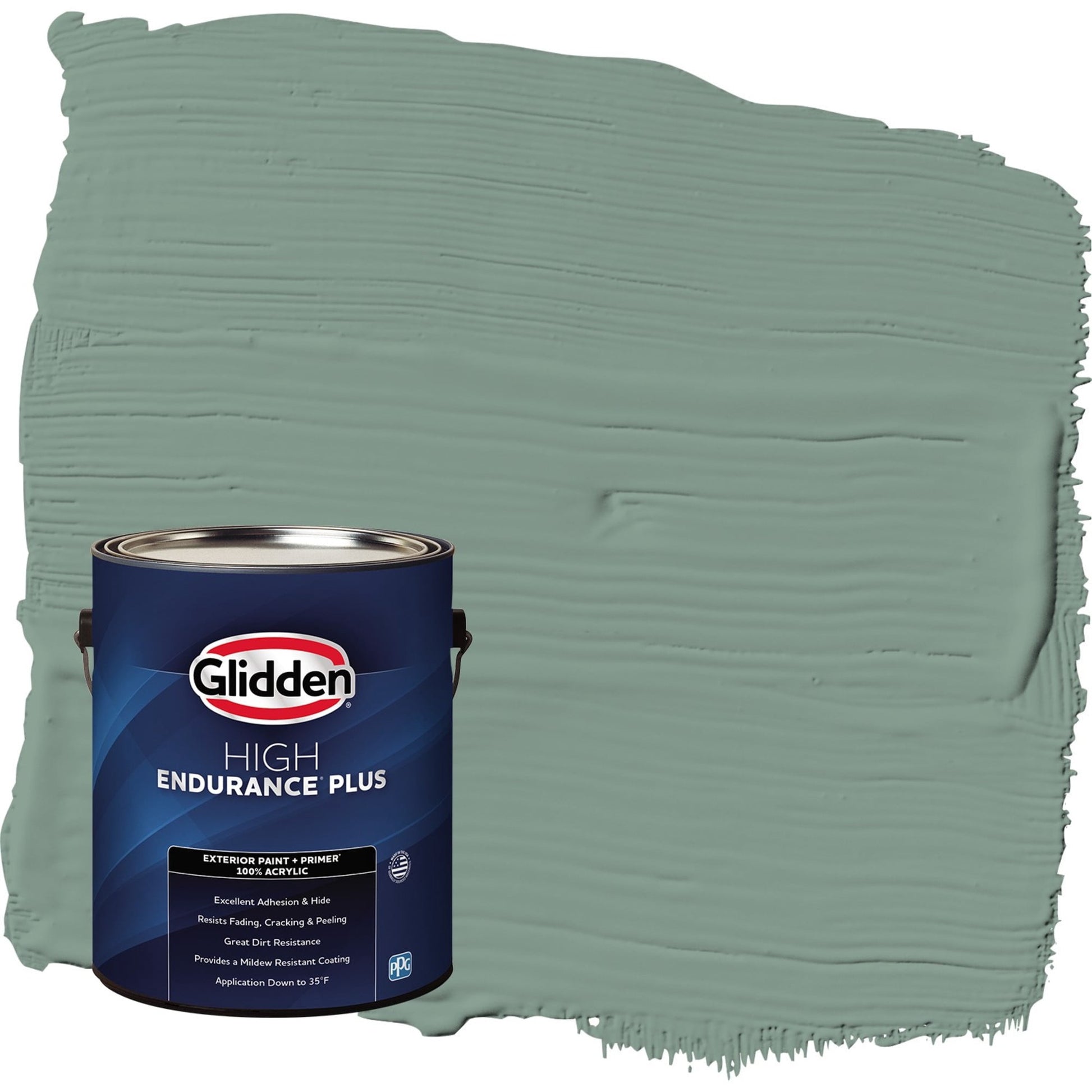 Glidden HEP Paradise Found / Green Semi-Gloss Exterior Paint with Primer, 1 Gallon