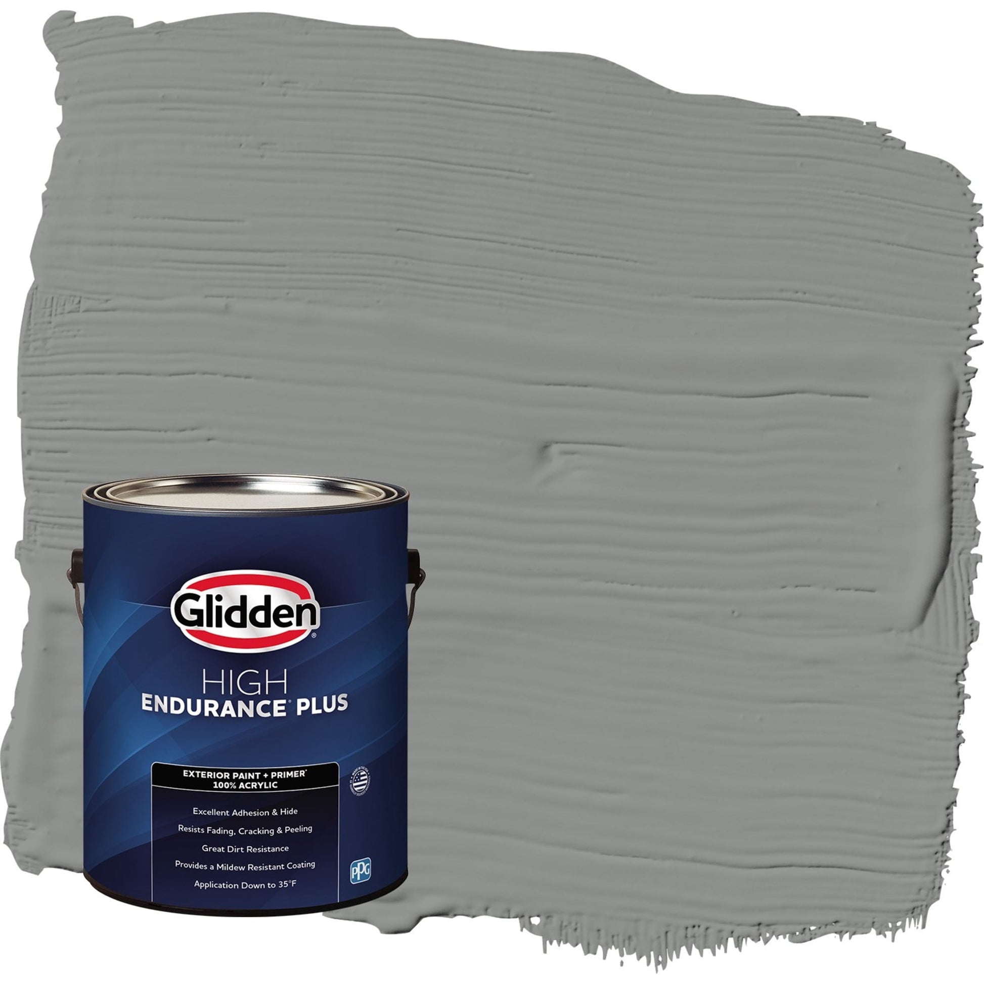 Glidden HEP Phoenix Fossil / Gray Flat Exterior Paint with Primer, 1 Gallon