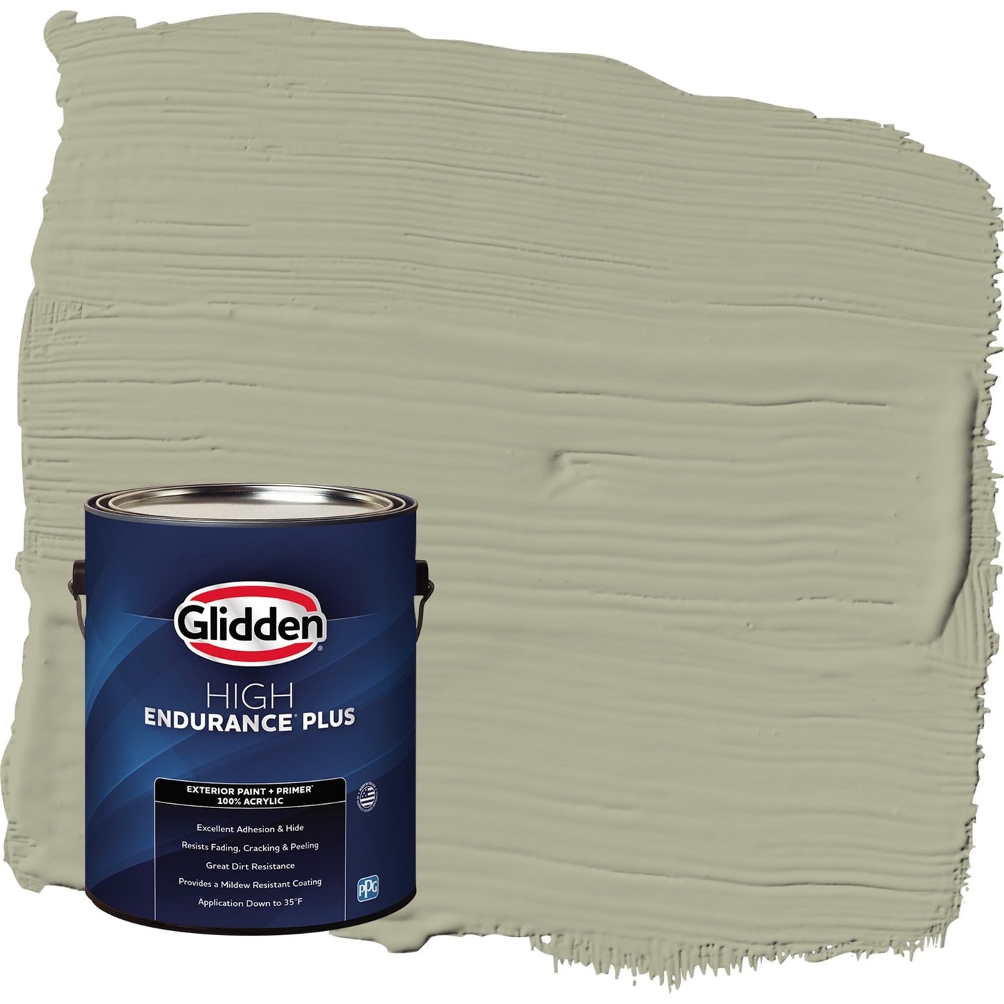 Glidden HEP Photo Gray / Green Flat Exterior Paint with Primer, 1 Gallon