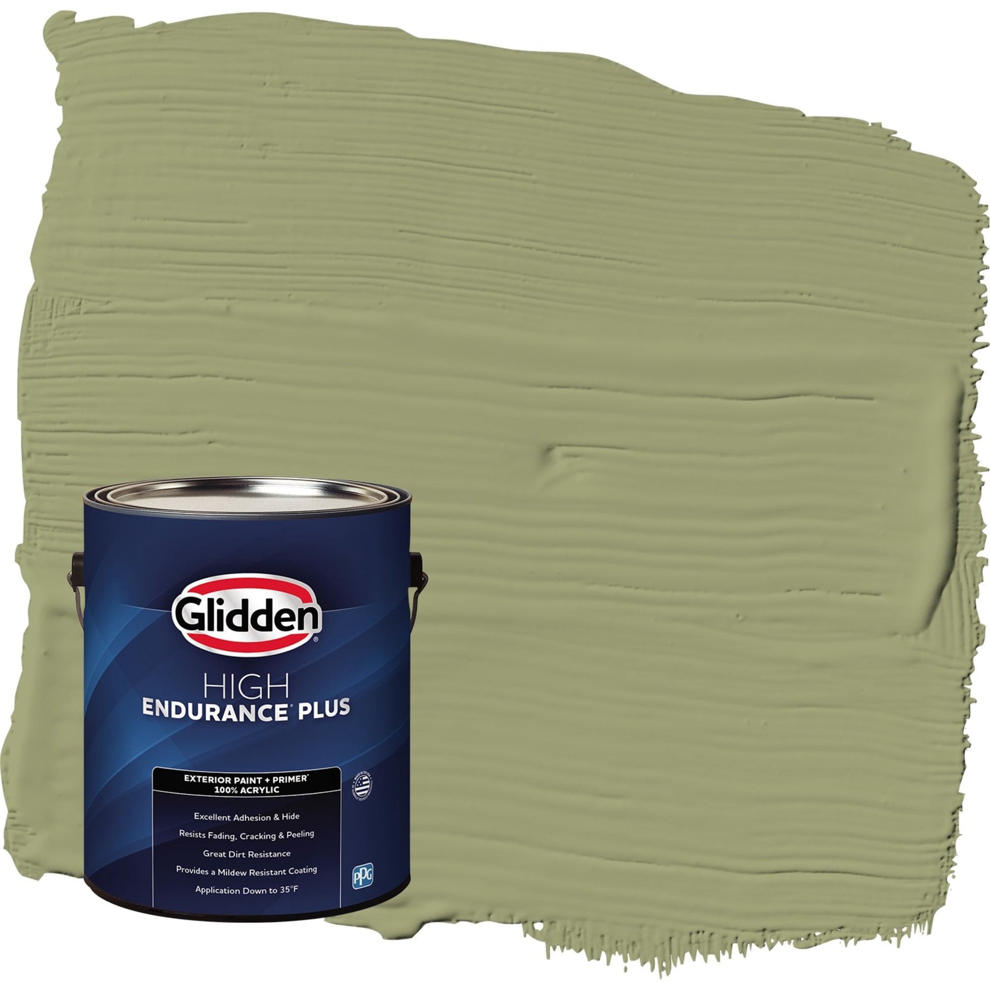 Glidden HEP Pine Trail / Green Flat Exterior Paint with Primer, 1 Gallon