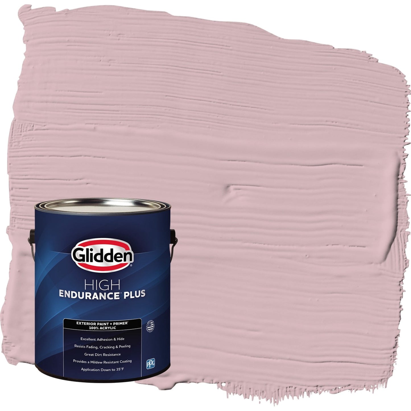 Glidden HEP Rose Stain / Pink Satin Exterior Paint with Primer, 1 Gallon