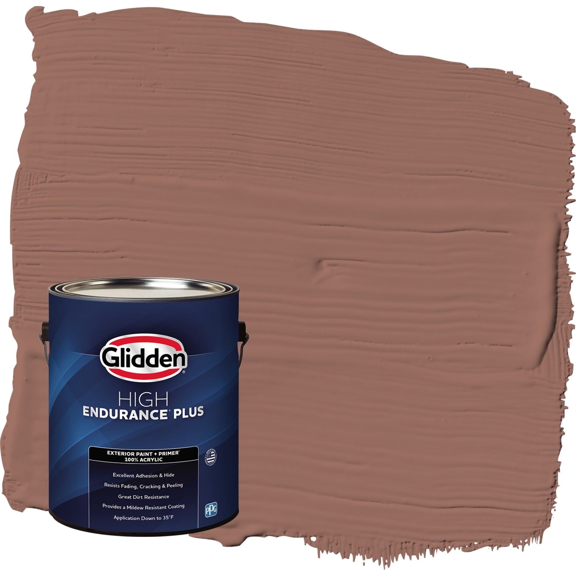 Glidden HEP Safari Brown / Brown Satin Exterior Paint with Primer, 1 Gallon