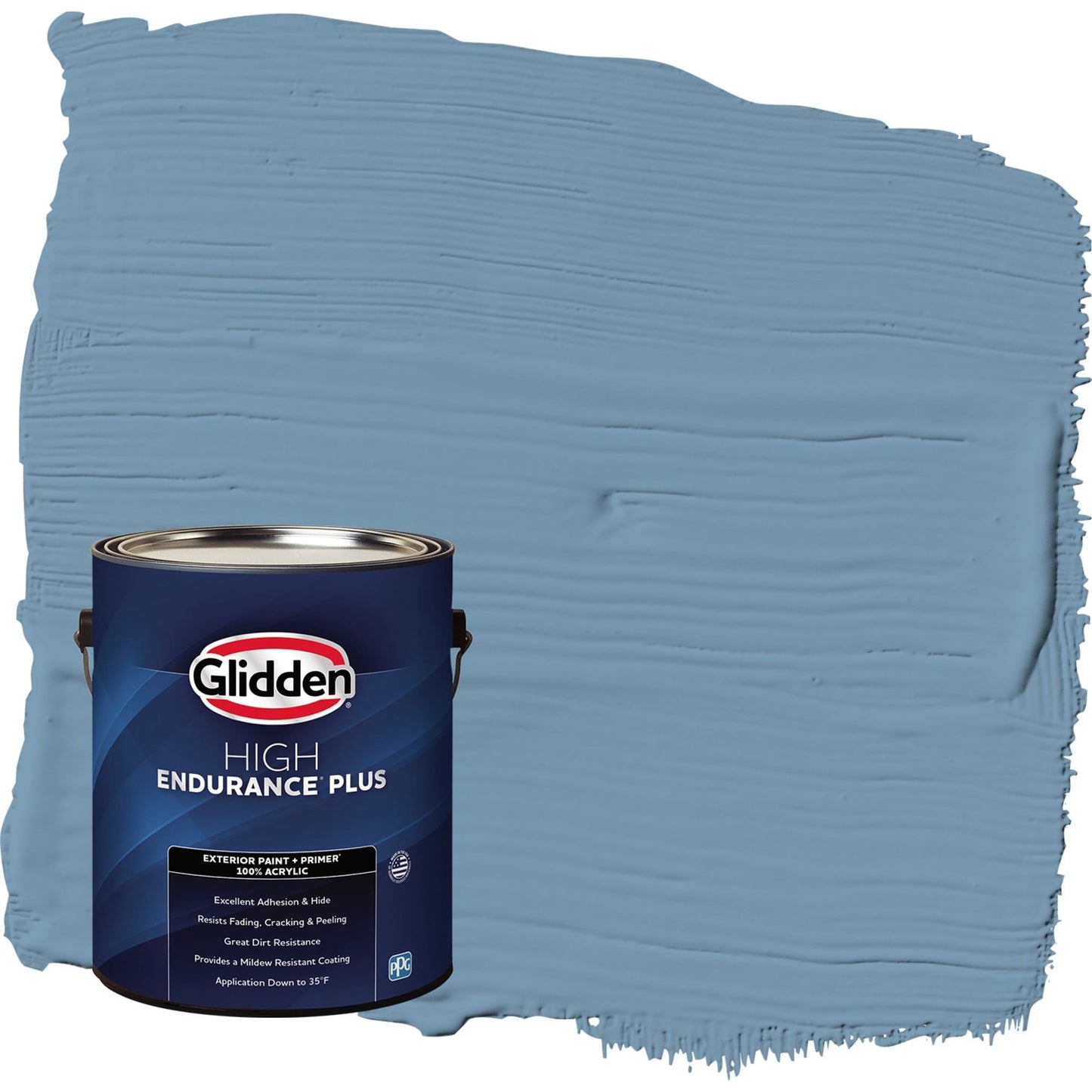 Glidden HEP American Anthem / Blue Satin Exterior Paint with Primer, 1 Gallon