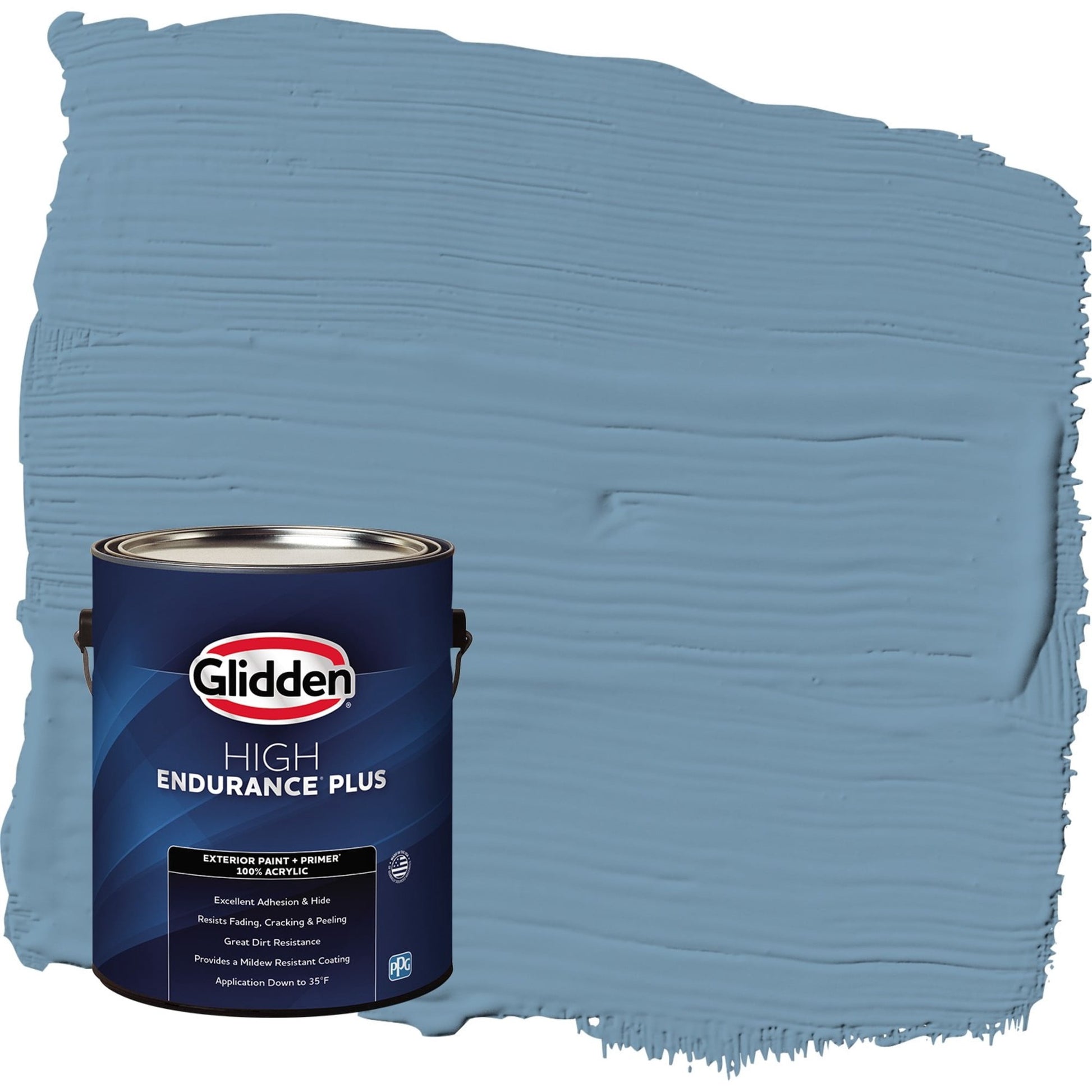 Glidden HEP American Anthem / Blue Satin Exterior Paint with Primer, 1 Gallon
