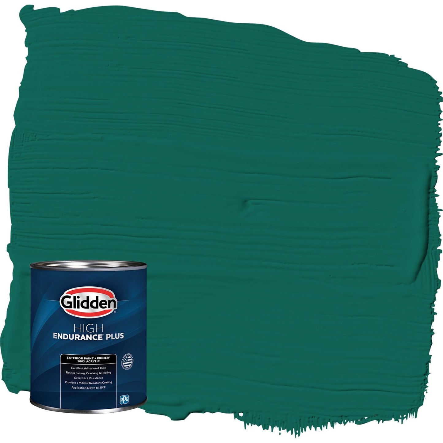 Glidden HEP Deep Veridian / Green Satin Exterior Paint with Primer, 1 Quart