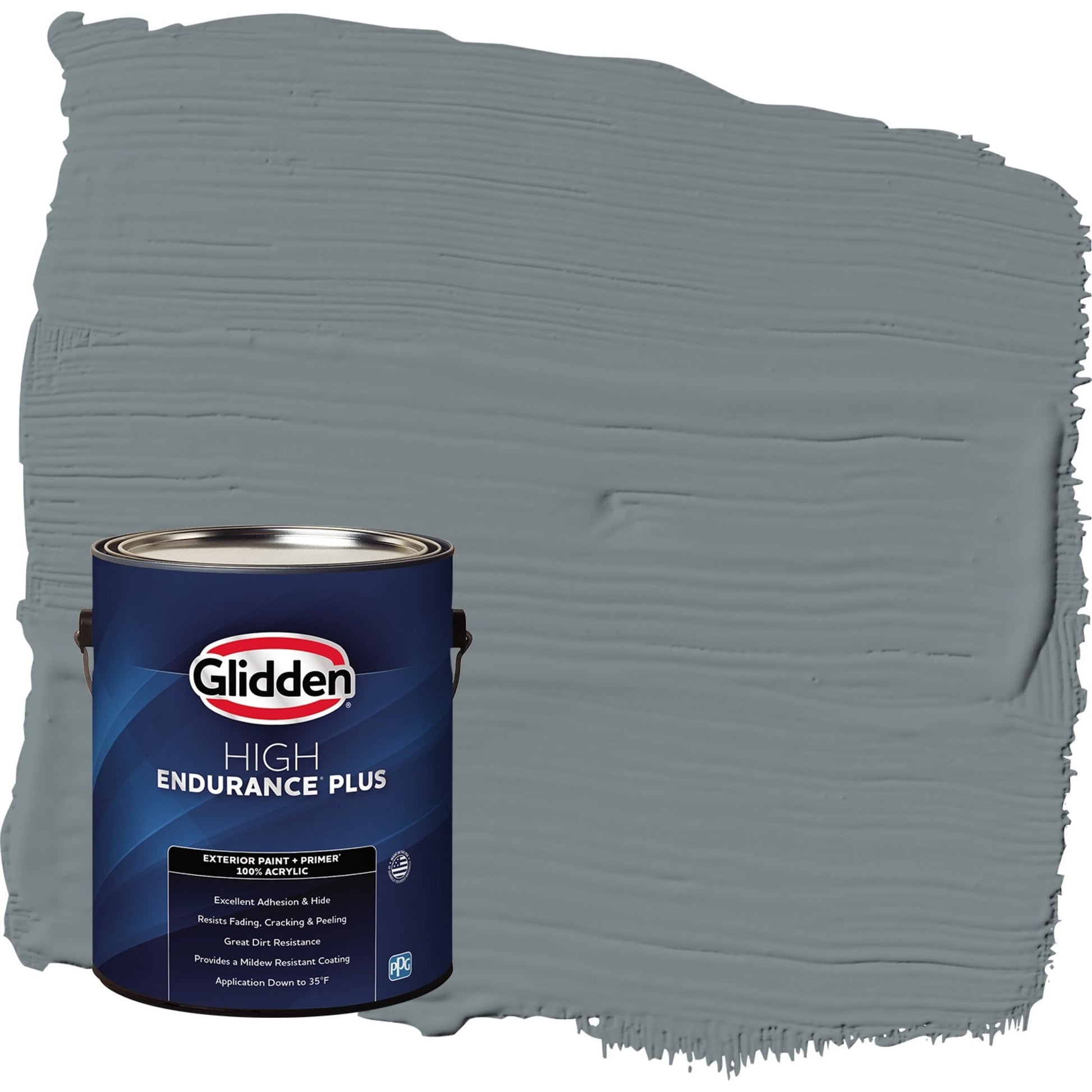 Glidden HEP Garrison Gray / Grey Satin Exterior Paint with Primer, 1 Gallon