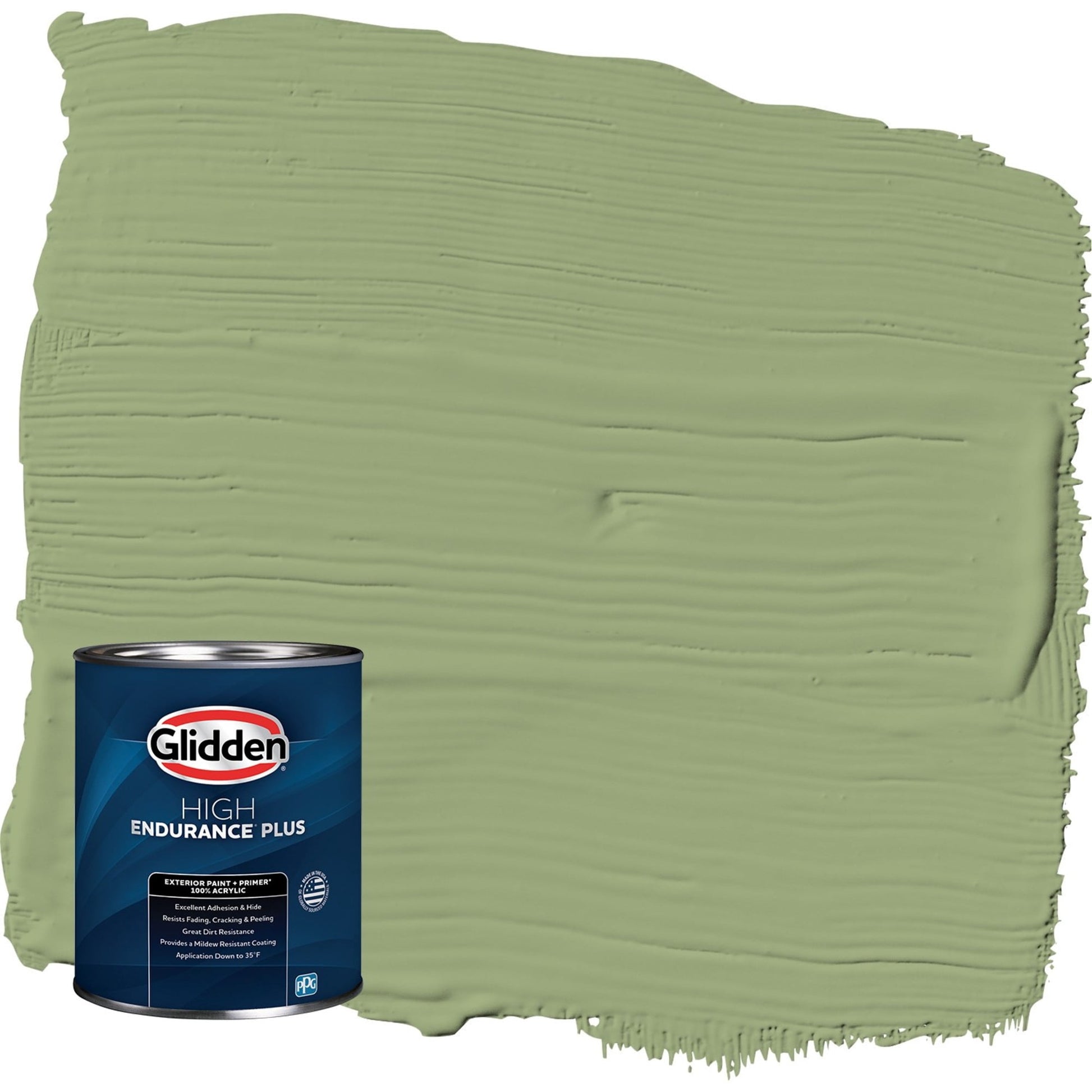 Glidden HEP Guacamole / Green Satin Exterior Paint with Primer, 1 Quart