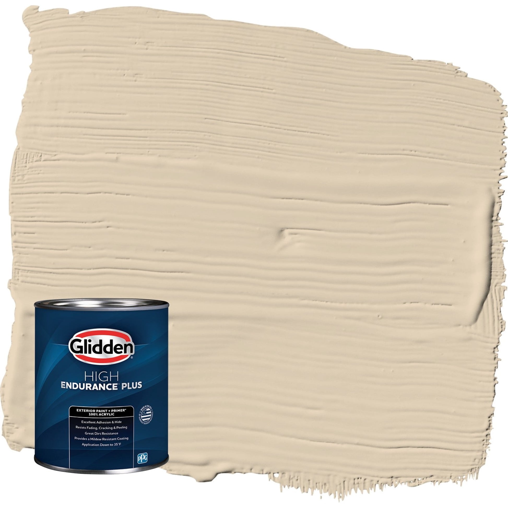 Glidden HEP Seriously Sand / Beige Satin Exterior Paint with Primer, 1 Quart