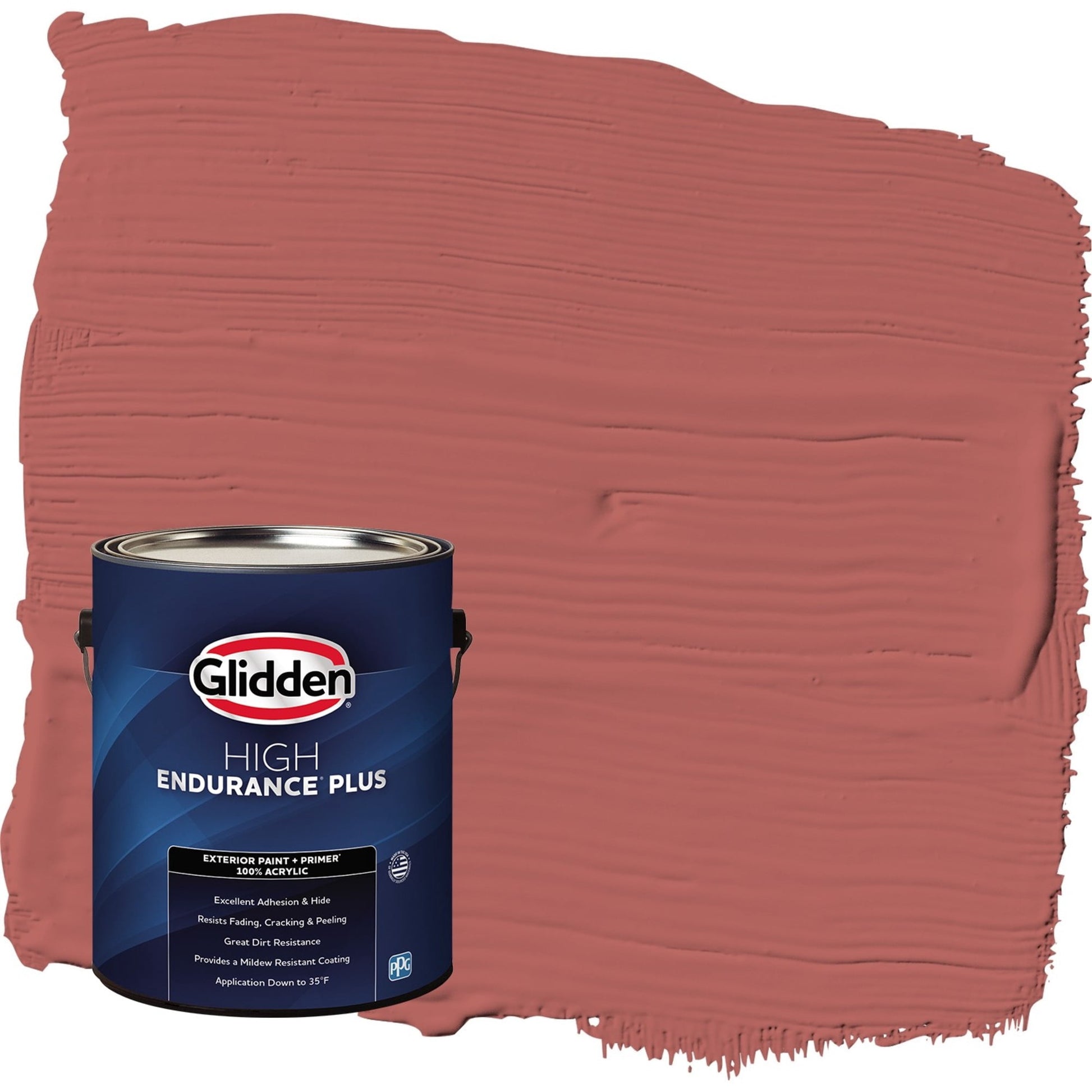 Glidden HEP Sienna Red / Red Satin Exterior Paint with Primer, 1 Gallon