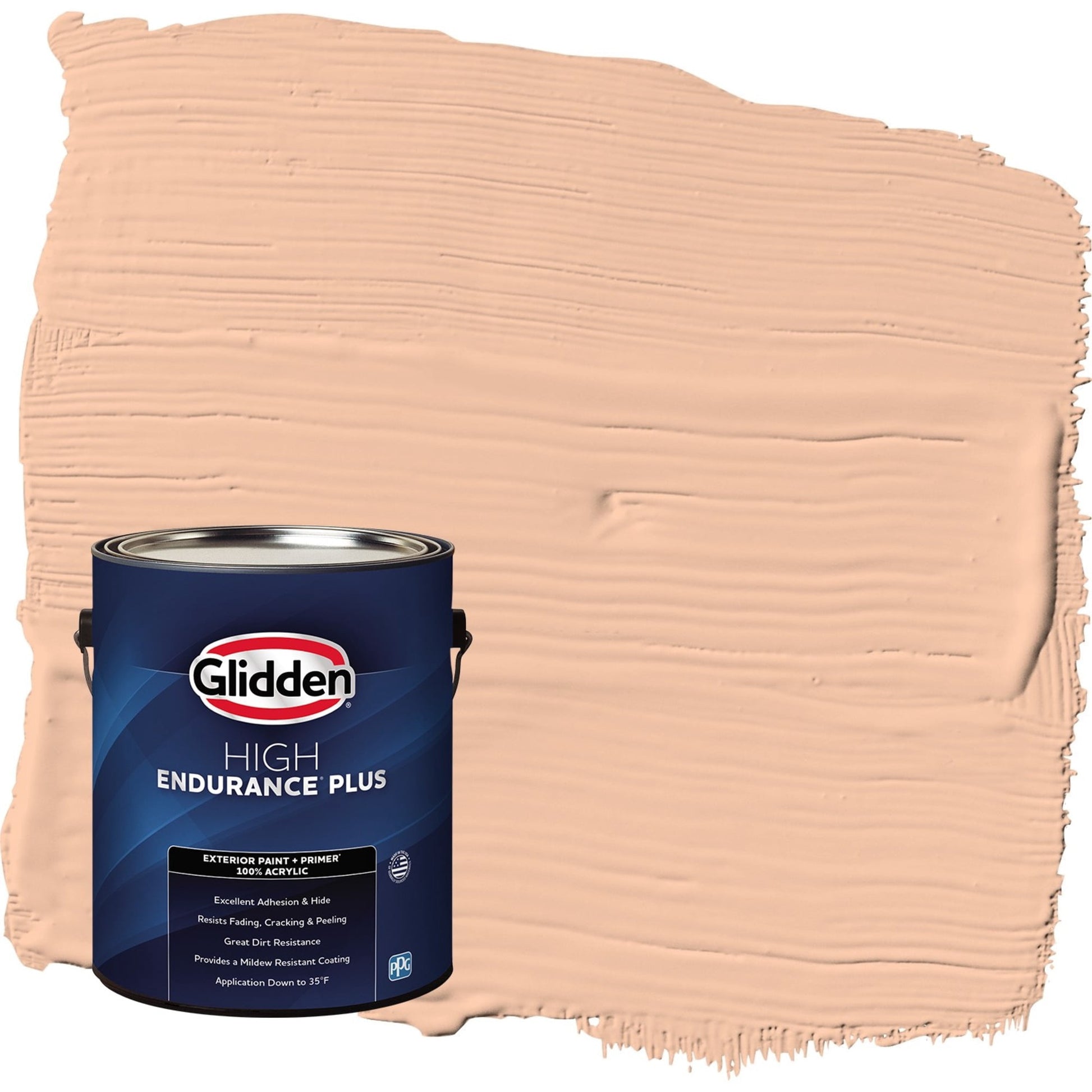 Glidden HEP Siesta / Orange Flat Exterior Paint with Primer, 1 Gallon