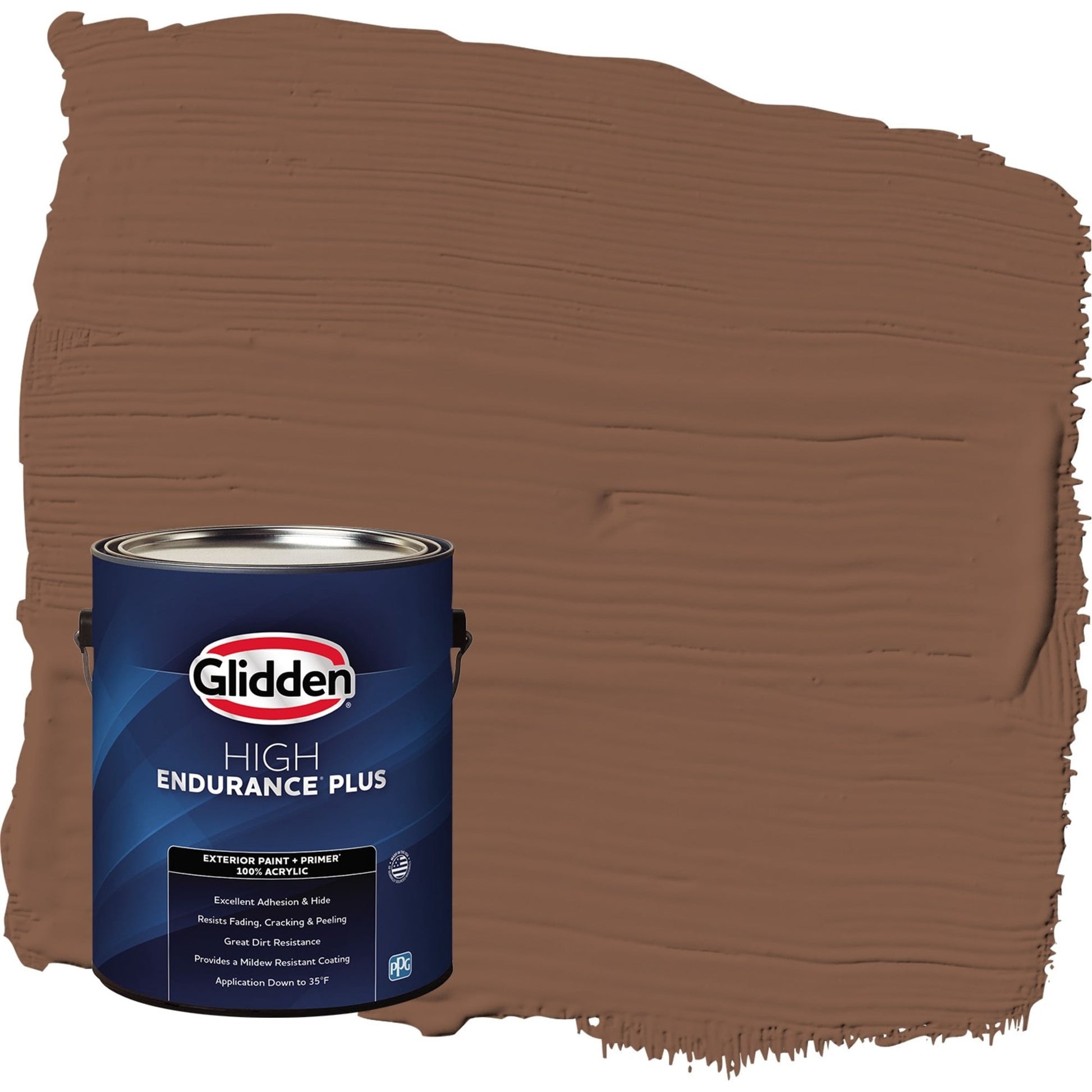 Glidden HEP Spiced Cinnamon / Beige Satin Exterior Paint with Primer, 1 Gallon