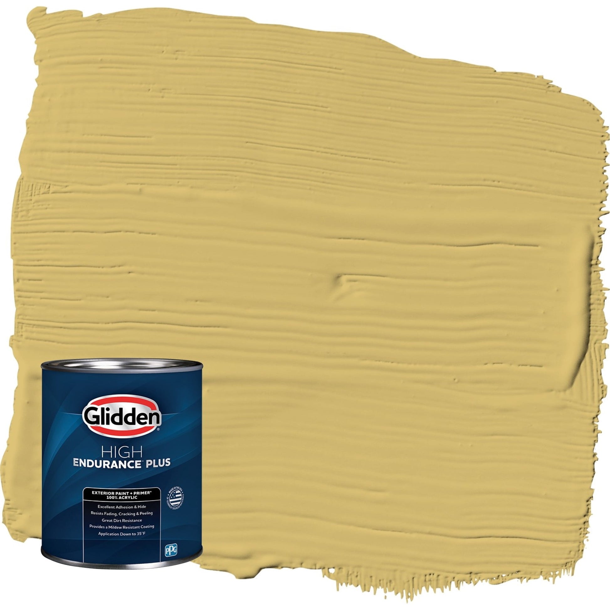 Glidden HEP Spicy Mustard / Yellow Satin Exterior Paint with Primer, 1 Quart