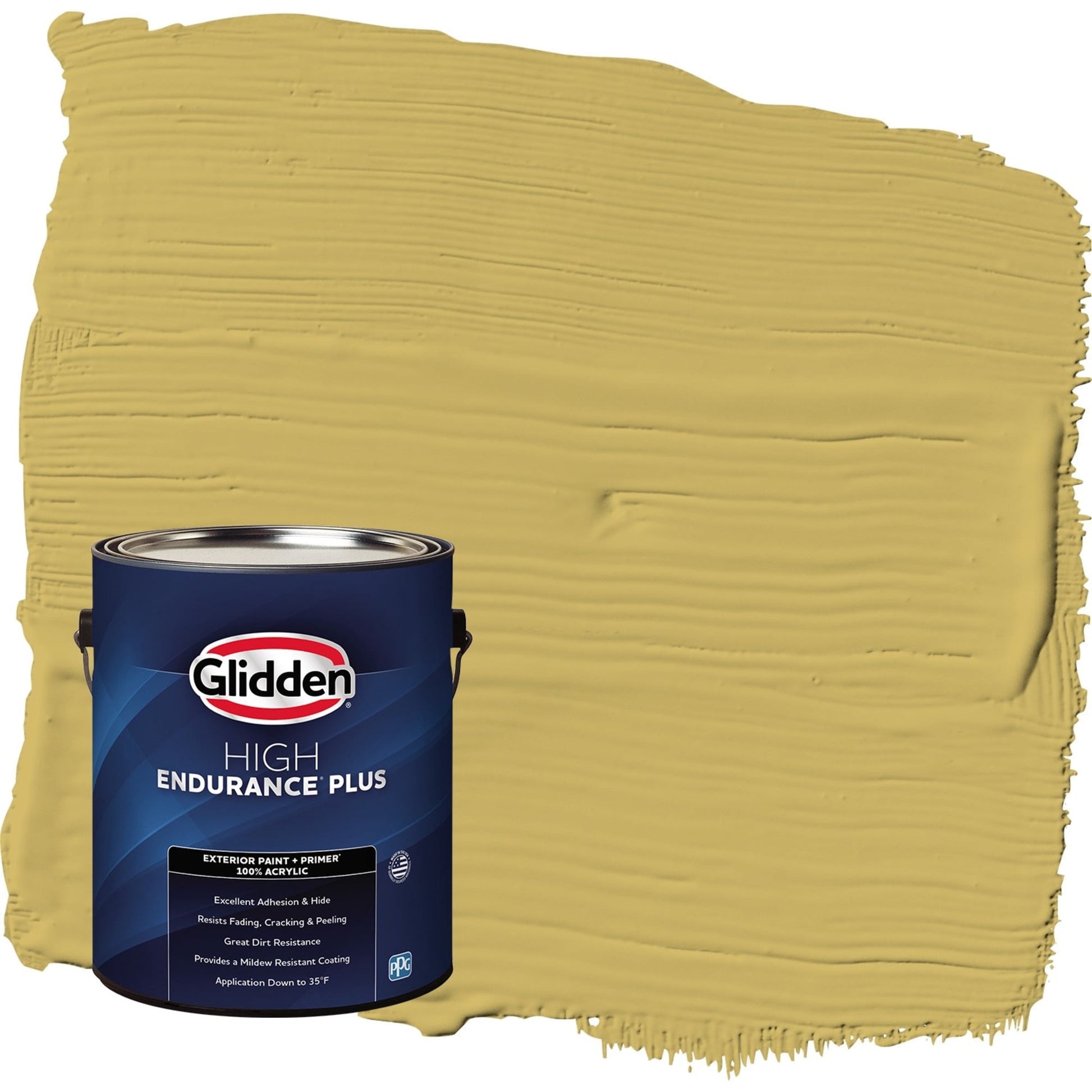 Glidden HEP Split Pea Soup / Green Flat Exterior Paint with Primer, 1 Gallon