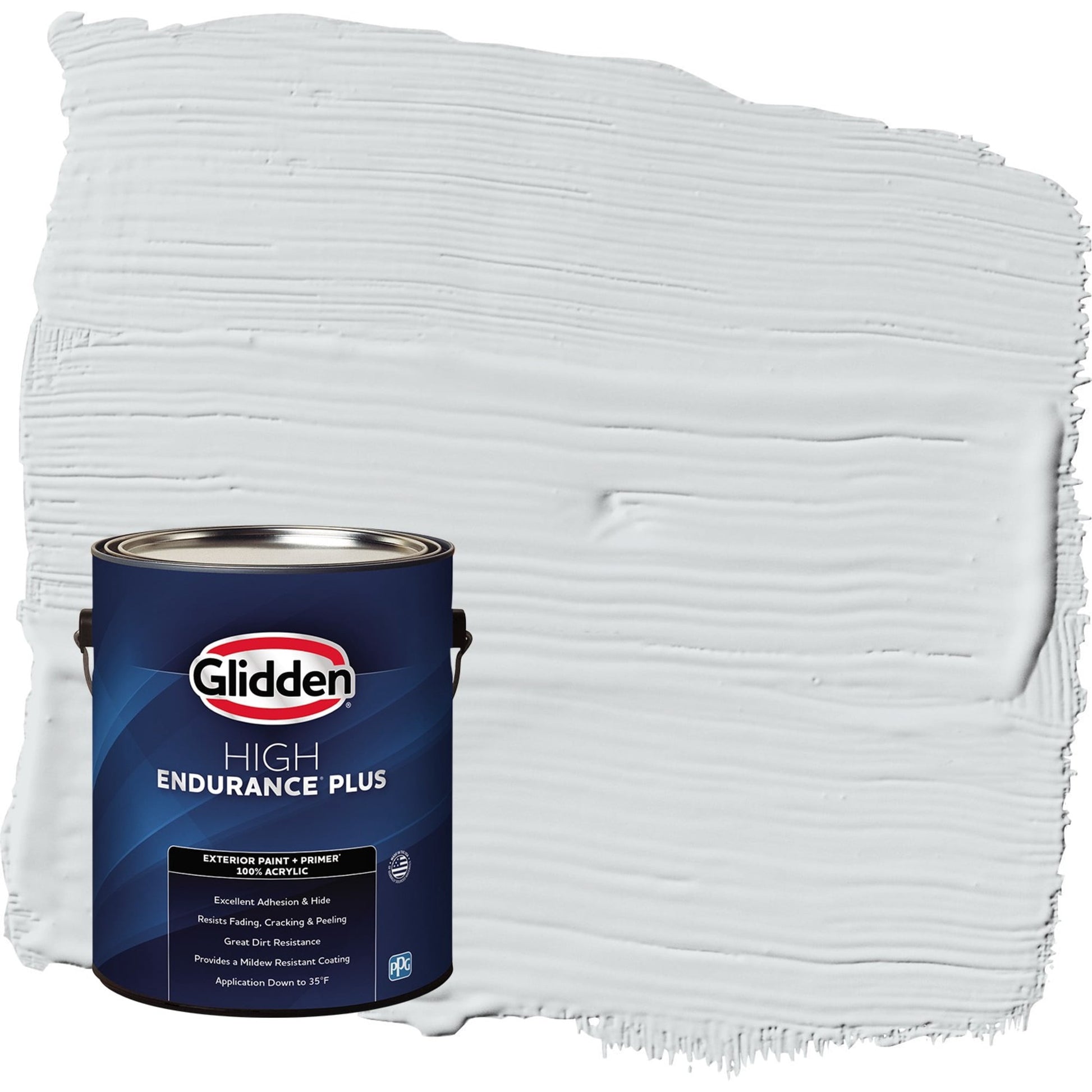Glidden HEP Spring Thaw / White Flat Exterior Paint with Primer, 1 Gallon