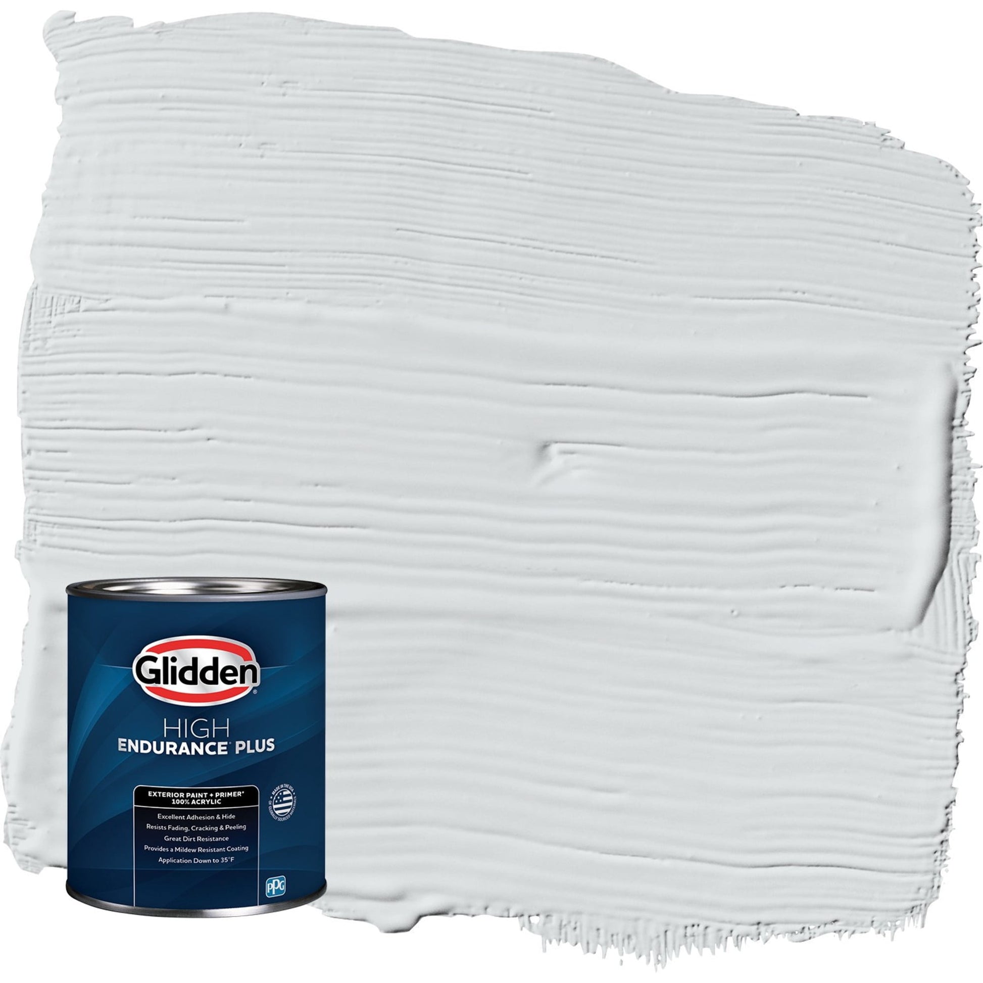 Glidden HEP Spring Thaw / White Semi-Gloss Exterior Paint with Primer, 1 Quart