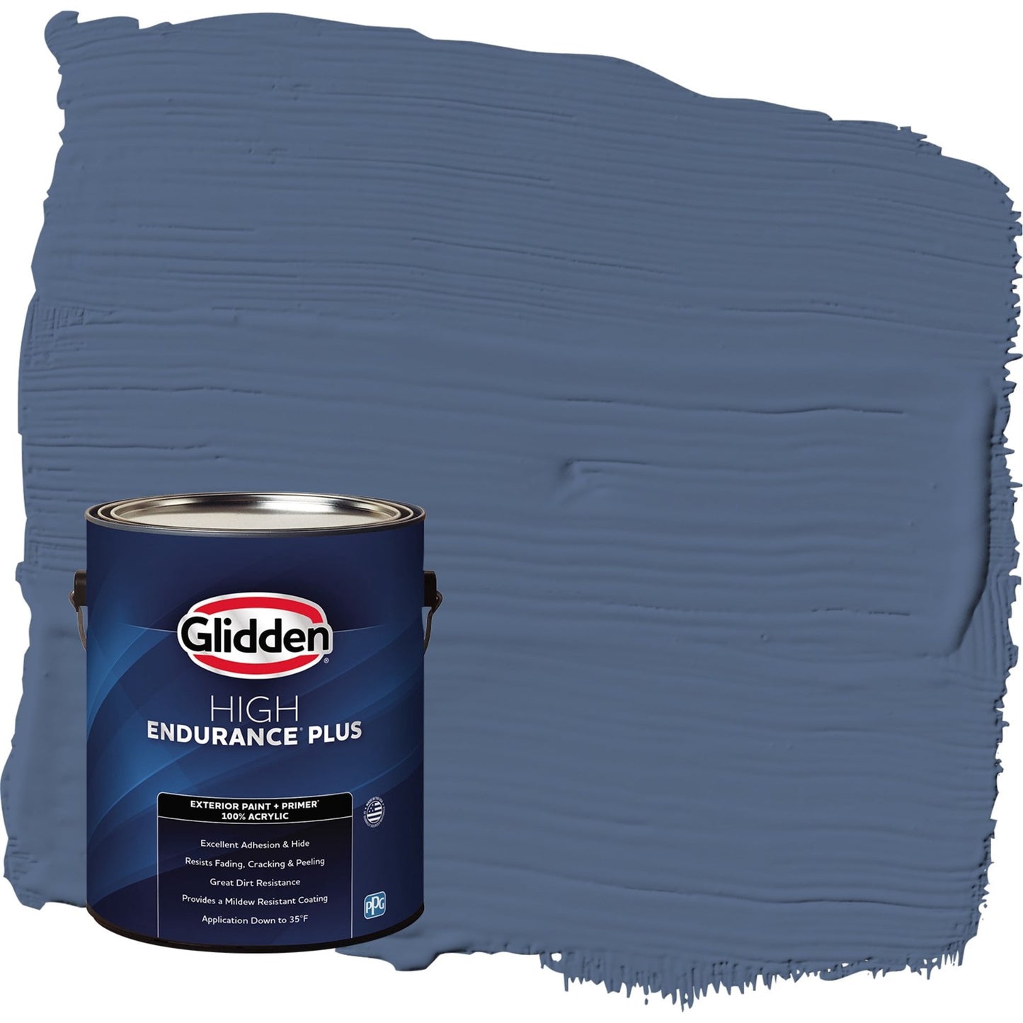 Glidden HEP Stained Glass / Blue Flat Exterior Paint with Primer, 1 Gallon