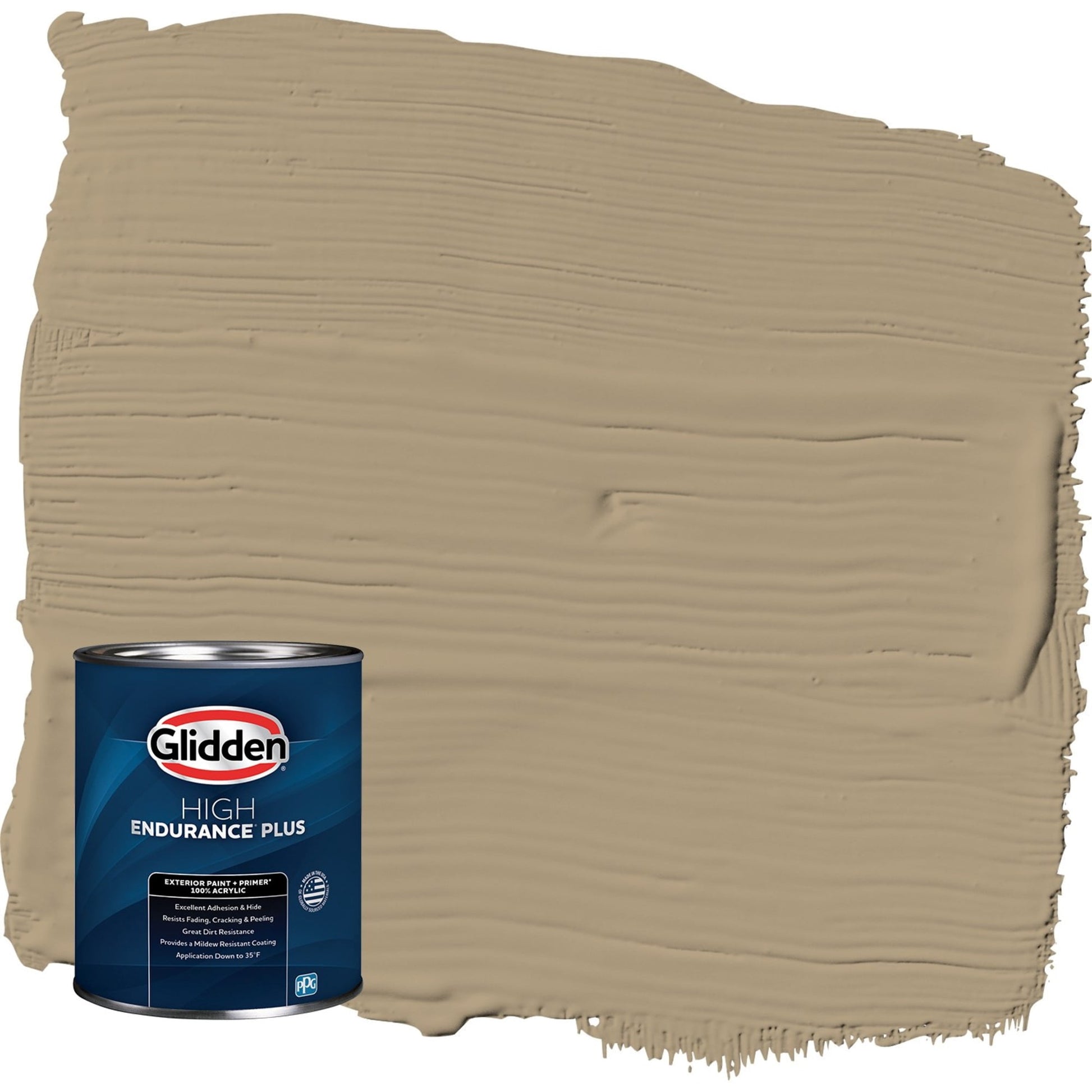 Glidden HEP Stony Creek / Beige Satin Exterior Paint with Primer, 1 Quart