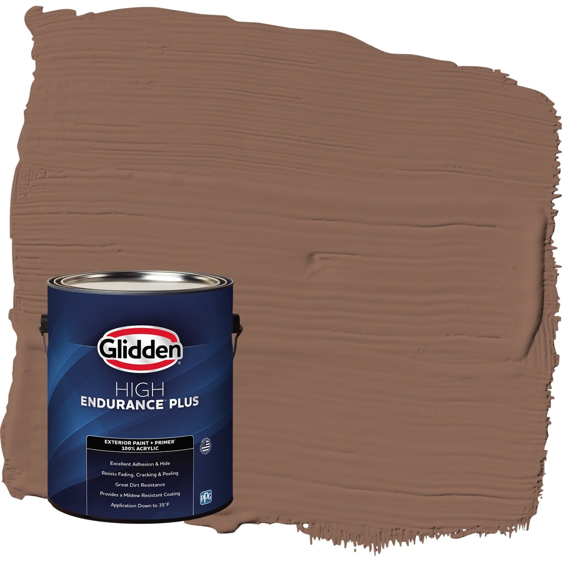 Glidden HEP Suede Leather / Beige Satin Exterior Paint with Primer, 1 Gallon