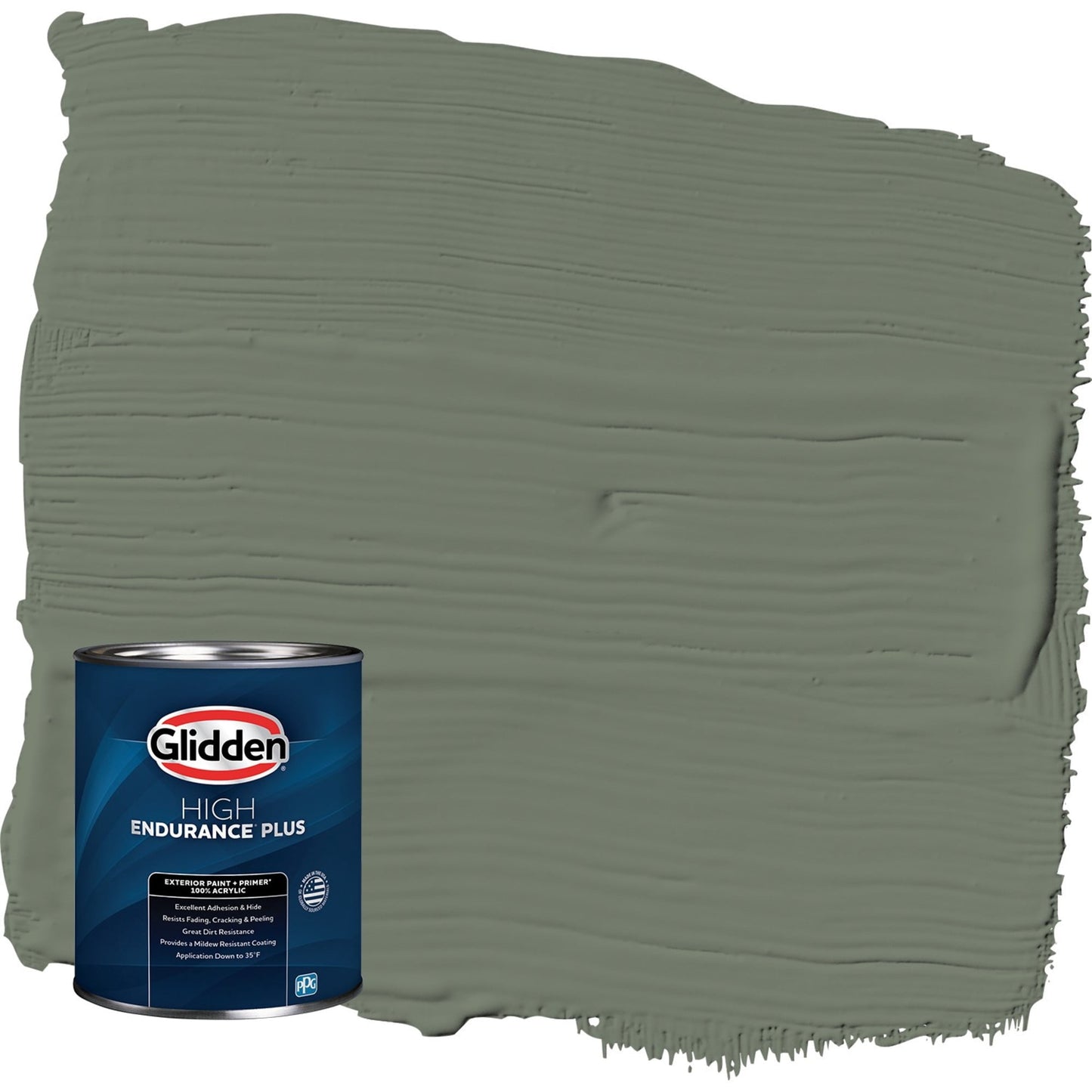 Glidden HEP Thyme Green / Green Semi-Gloss Exterior Paint with Primer, 1 Quart