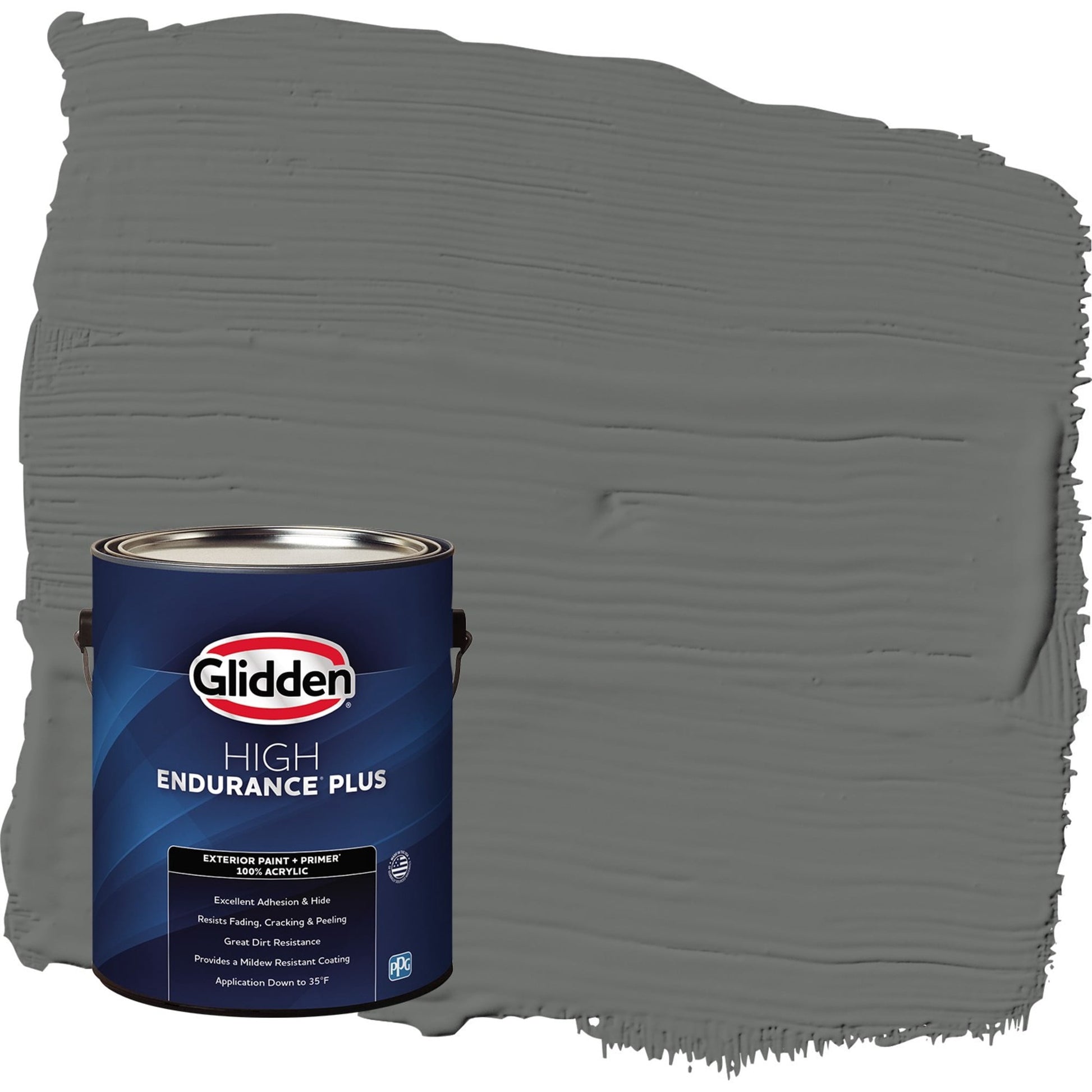 Glidden HEP Up in Smoke / Gray Semi-Gloss Exterior Paint with Primer, 1 Gallon