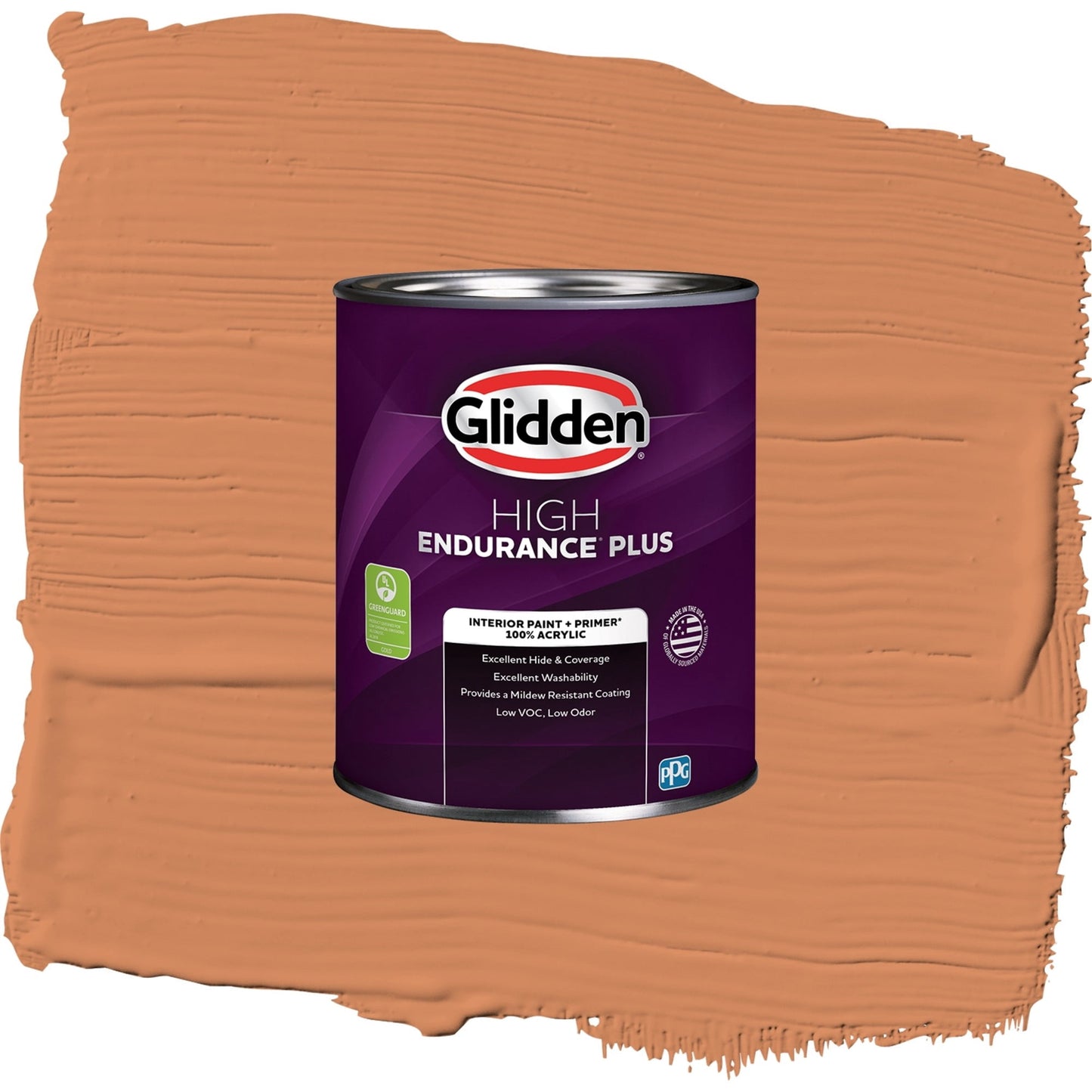 Glidden HEP Georgian Leather / Orange, Eggshell Interior Paint with Primer, 1 Quart