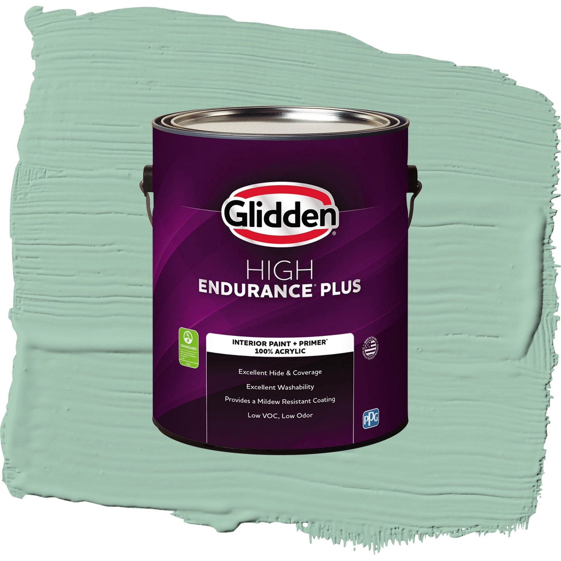 Glidden HEP Green Silk Interior Paint + Primer Semi Gloss , 1 Gallon