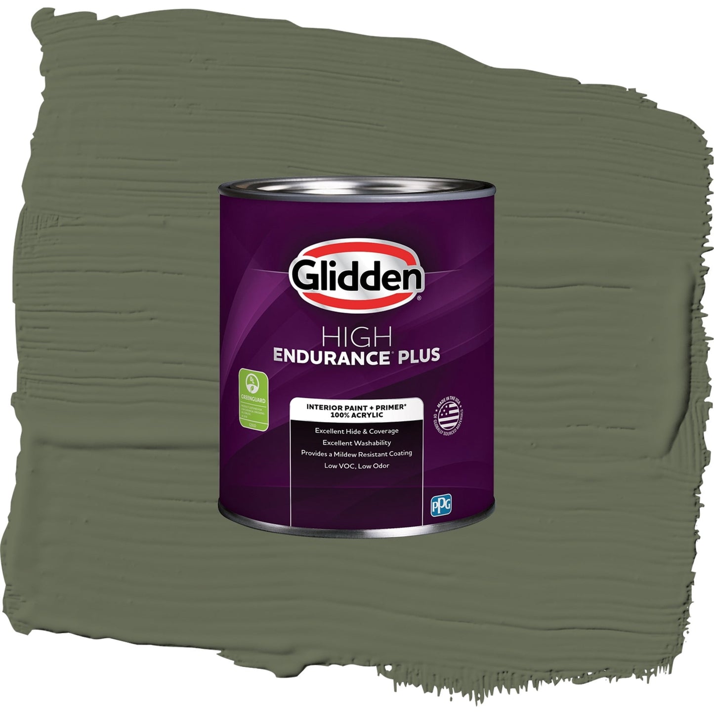 Glidden HEP All About Olive / Green, Eggshell Interior Paint with Primer, 1 Quart