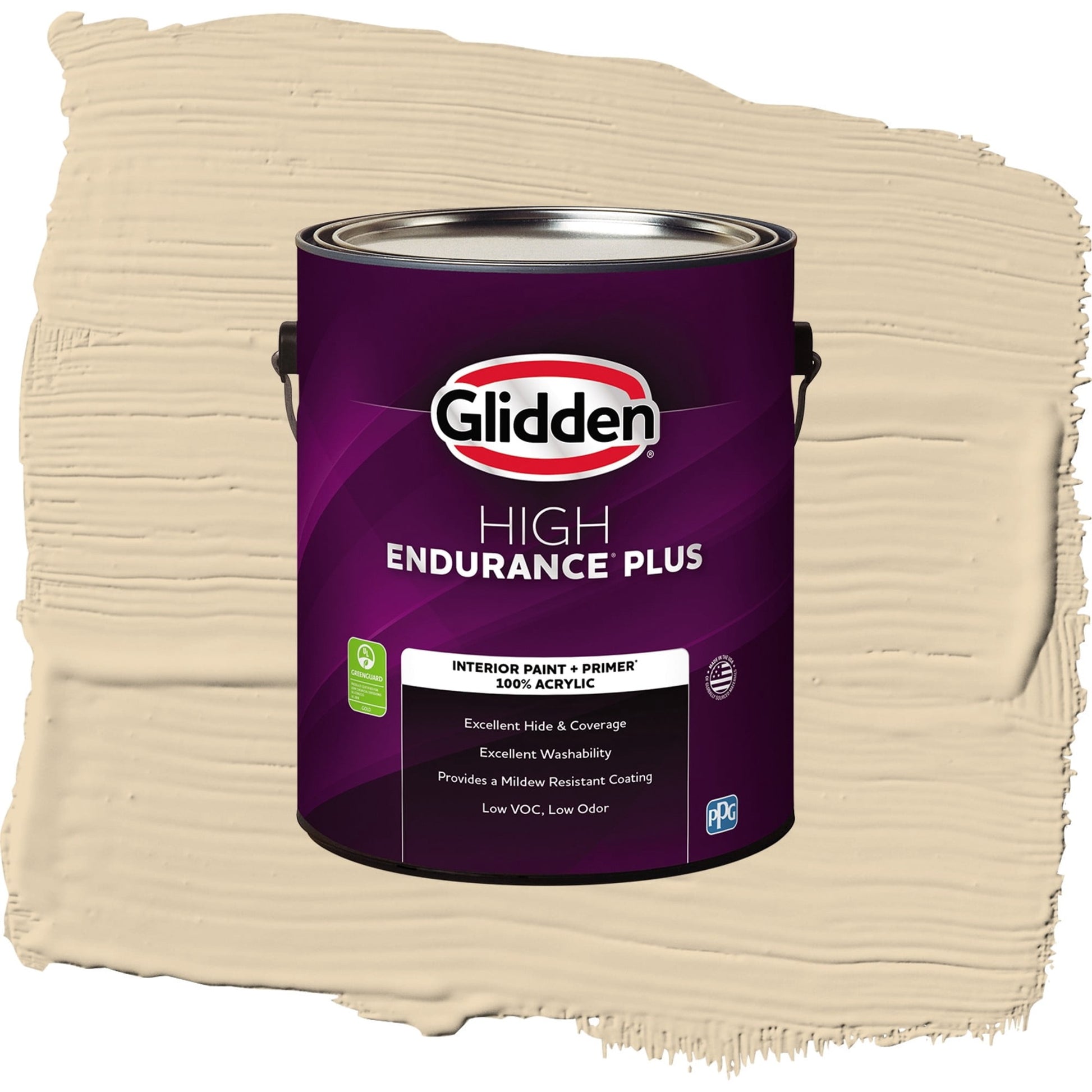Glidden HEP Almond Cream / Beige, Semi-Gloss Interior Paint with Primer, 1 Gallon