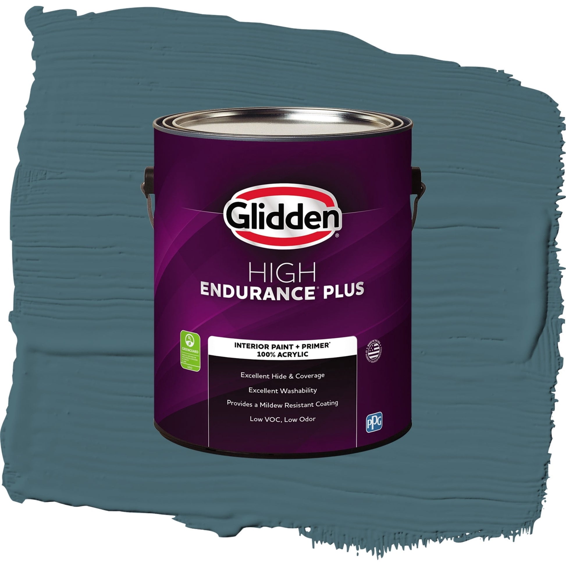 Glidden HEP Azalea Leaf / Blue, Flat Interior Paint with Primer, 1 Gallon