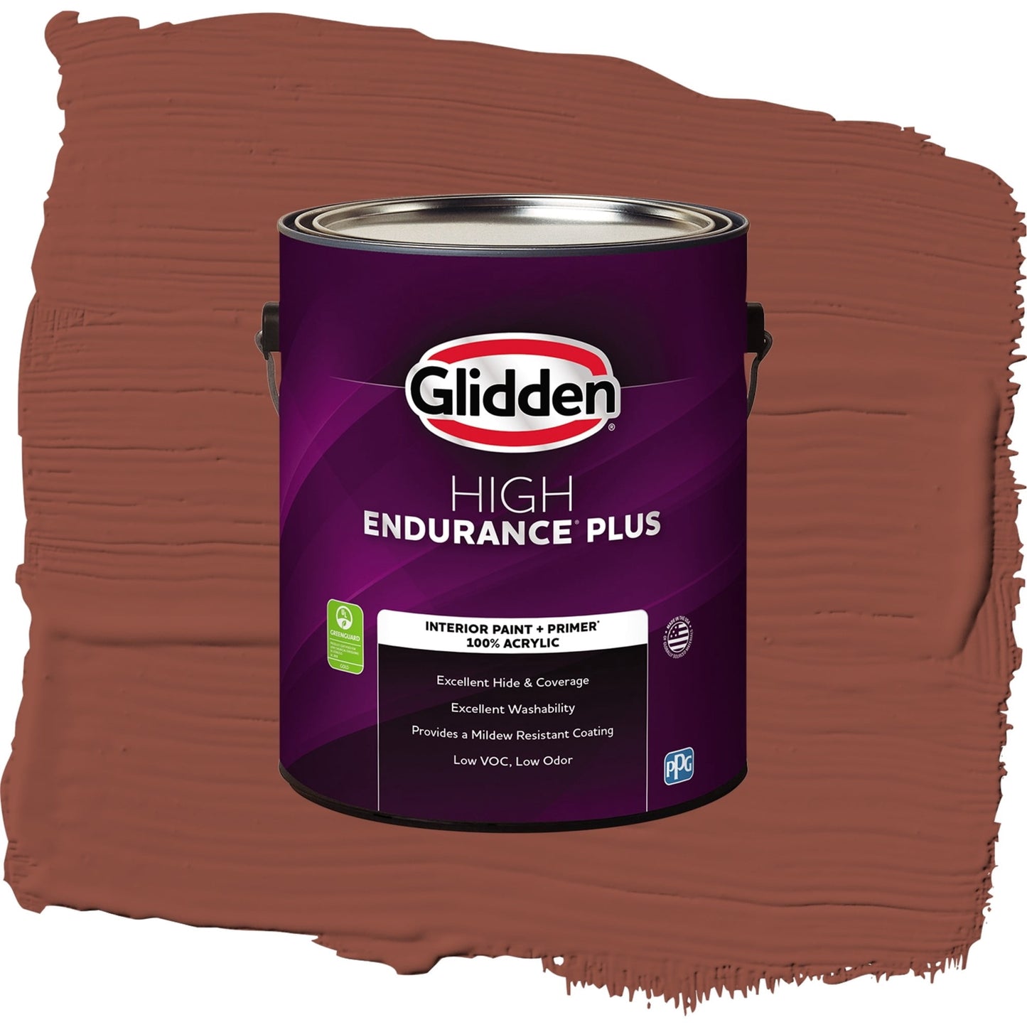 Glidden HEP Baked Bean / Red, Flat Interior Paint with Primer, 1 Gallon