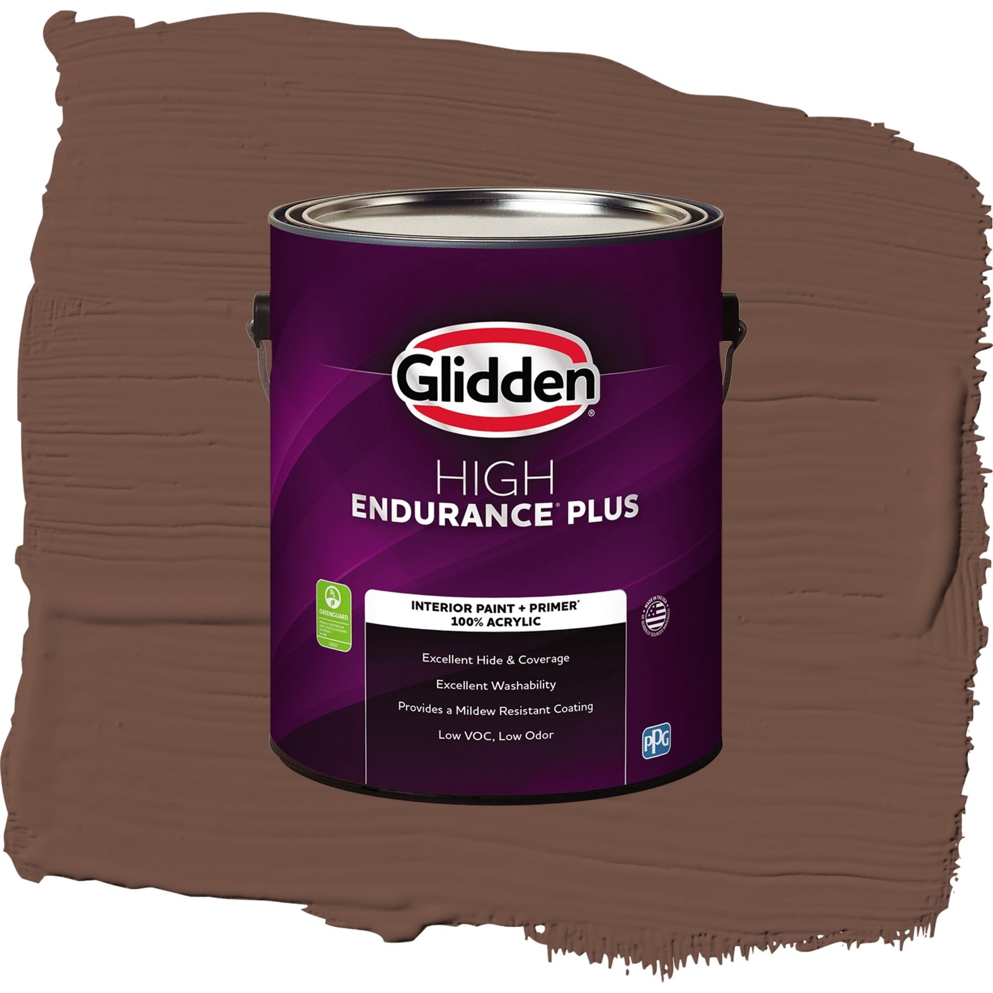 Glidden HEP Bigfoot / Brown, Semi-Gloss Interior Paint with Primer, 1 Gallon
