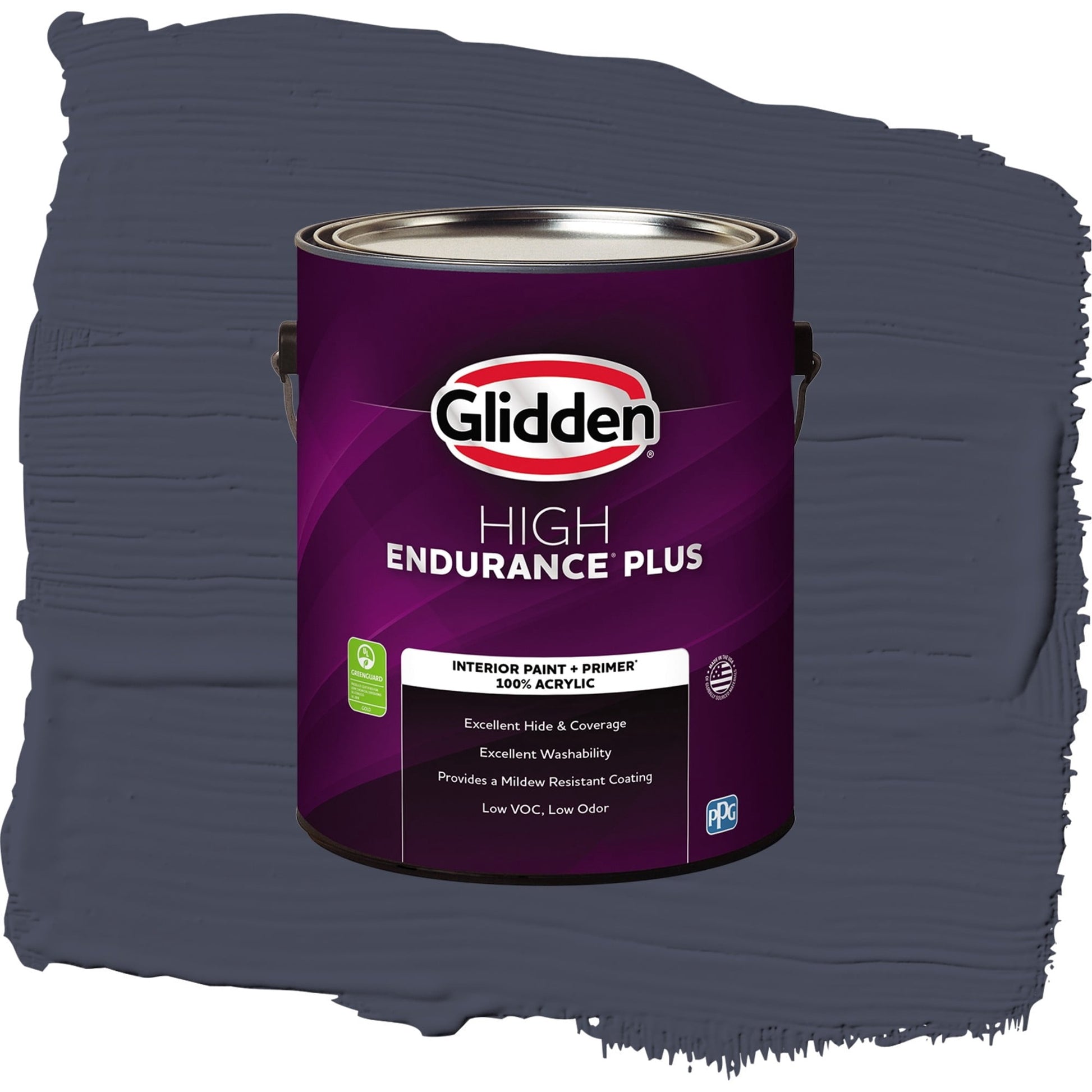 Glidden HEP Black Flame / Purple, Flat Interior Paint with Primer, 1 Gallon