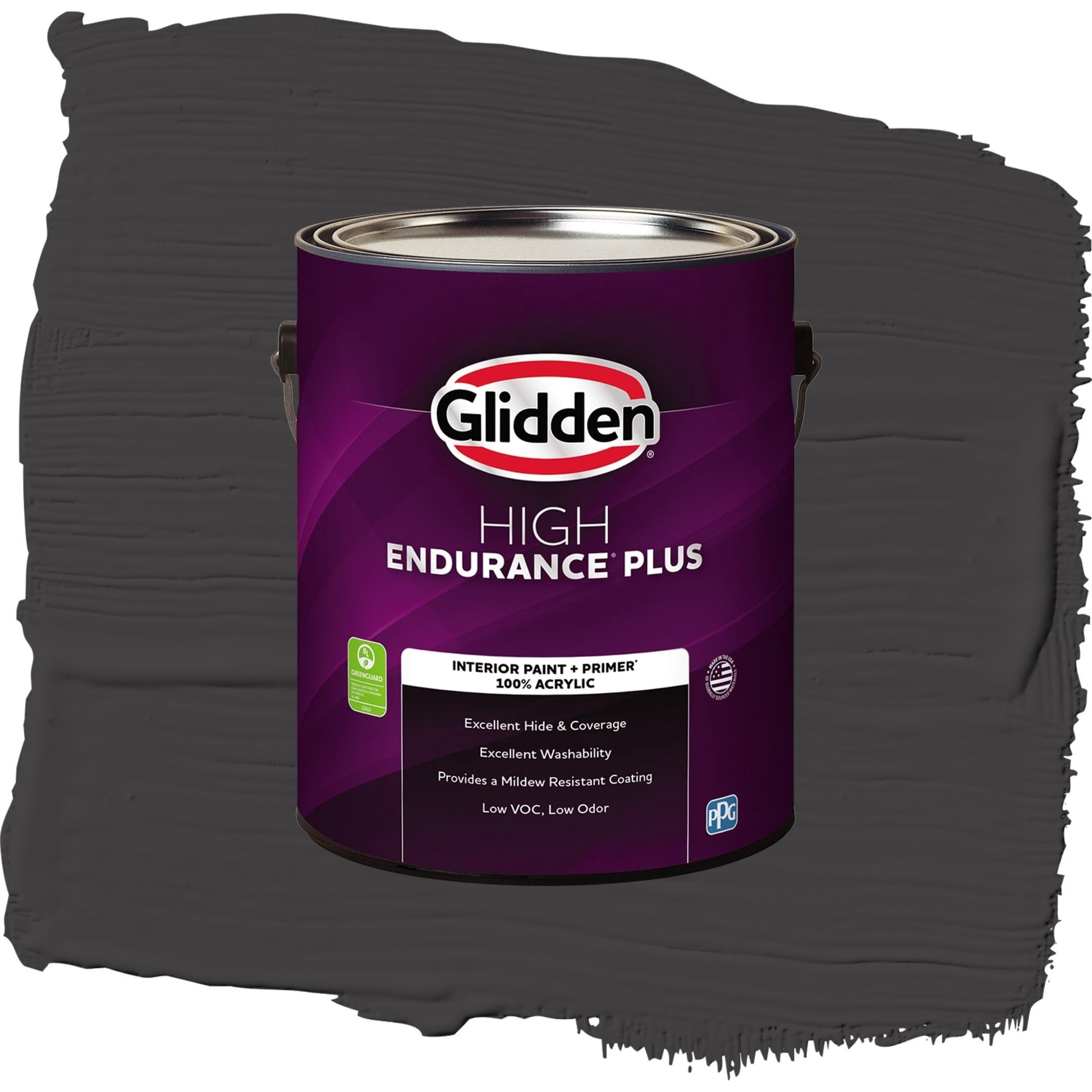 Glidden HEP Black Magic / Black Flat Interior Paint with Primer, 1 Gallon