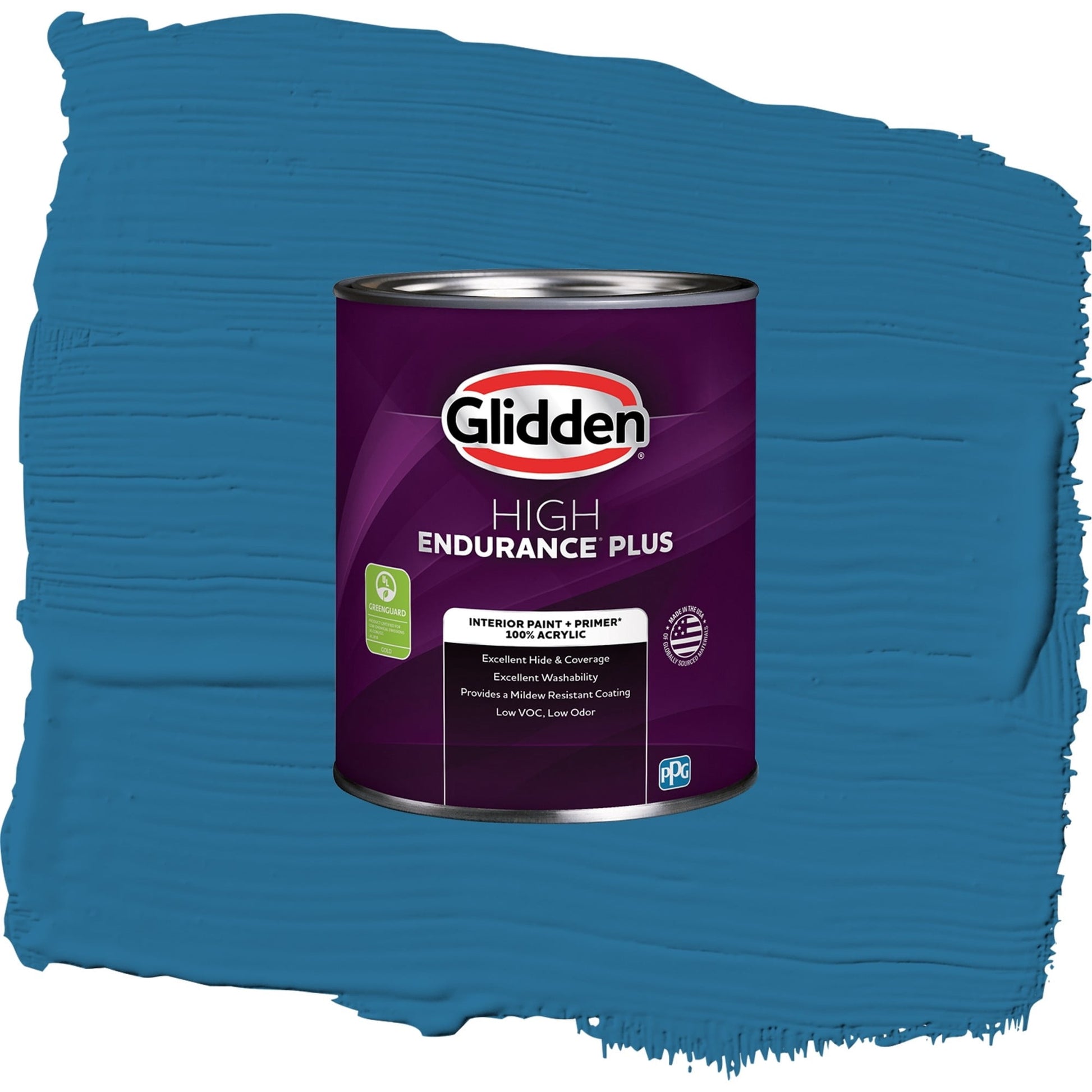 Glidden HEP Blue Oasis / Blue, Eggshell Interior Paint with Primer, 1 Quart