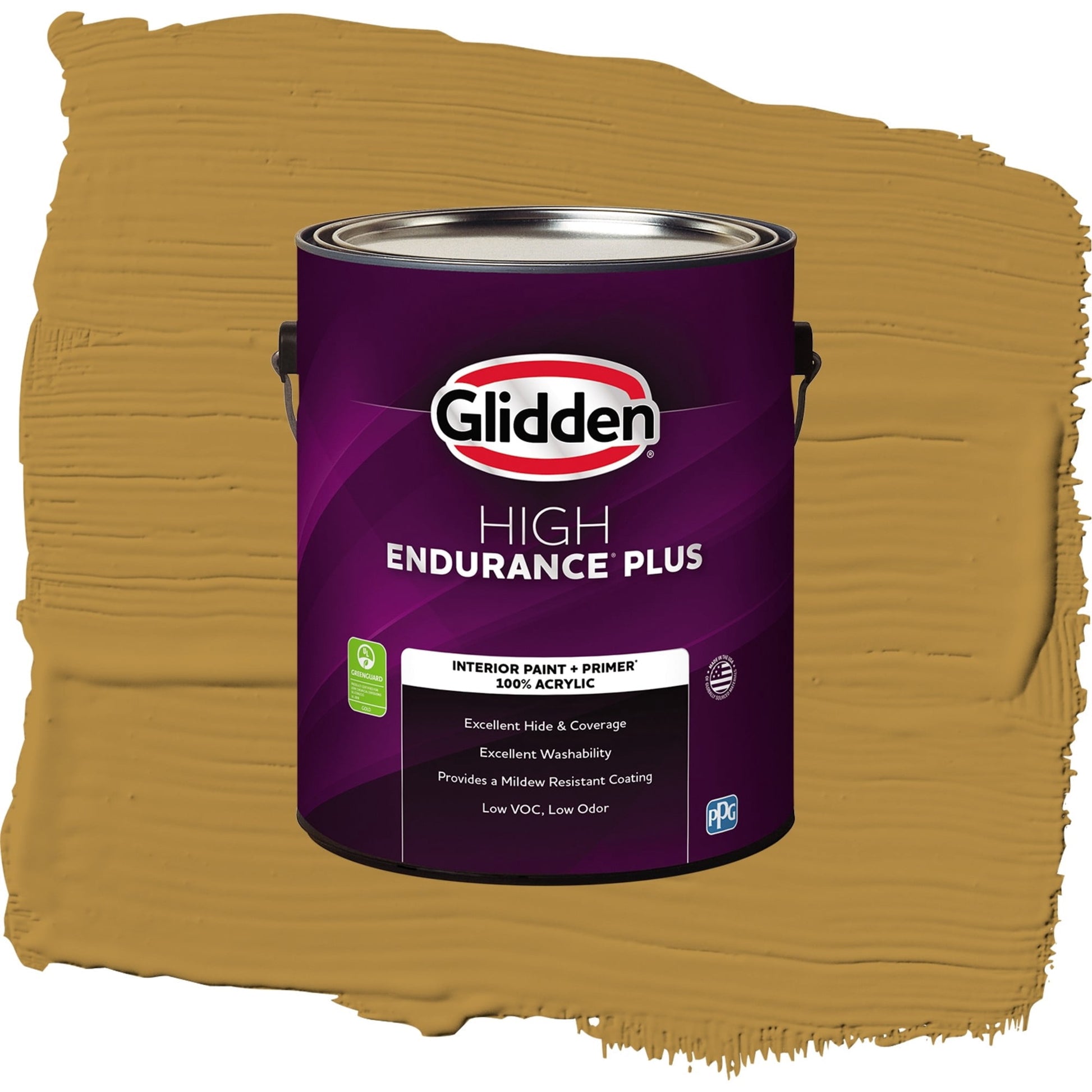Glidden HEP Butterscotch Ripple / Yellow, Flat Interior Paint with Primer, 1 Gallon