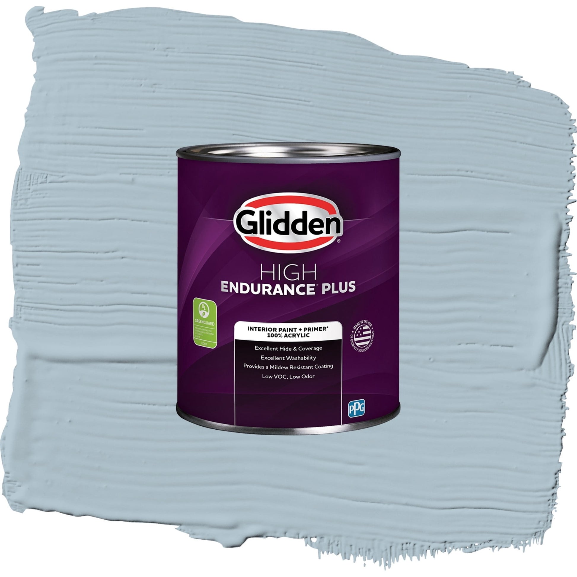 Glidden HEP Chambray / Blue, Semi-Gloss Interior Paint with Primer, 1 Quart
