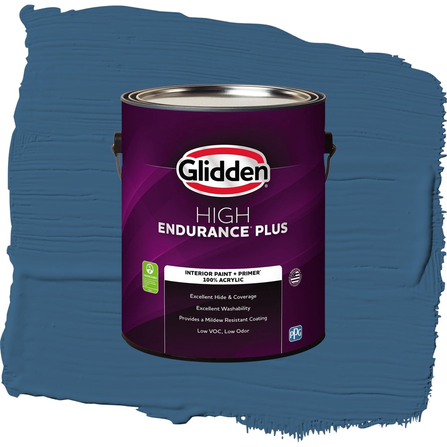 Glidden HEP Chinese Porcelain / Blue, Flat Interior Paint with Primer, 1 Gallon