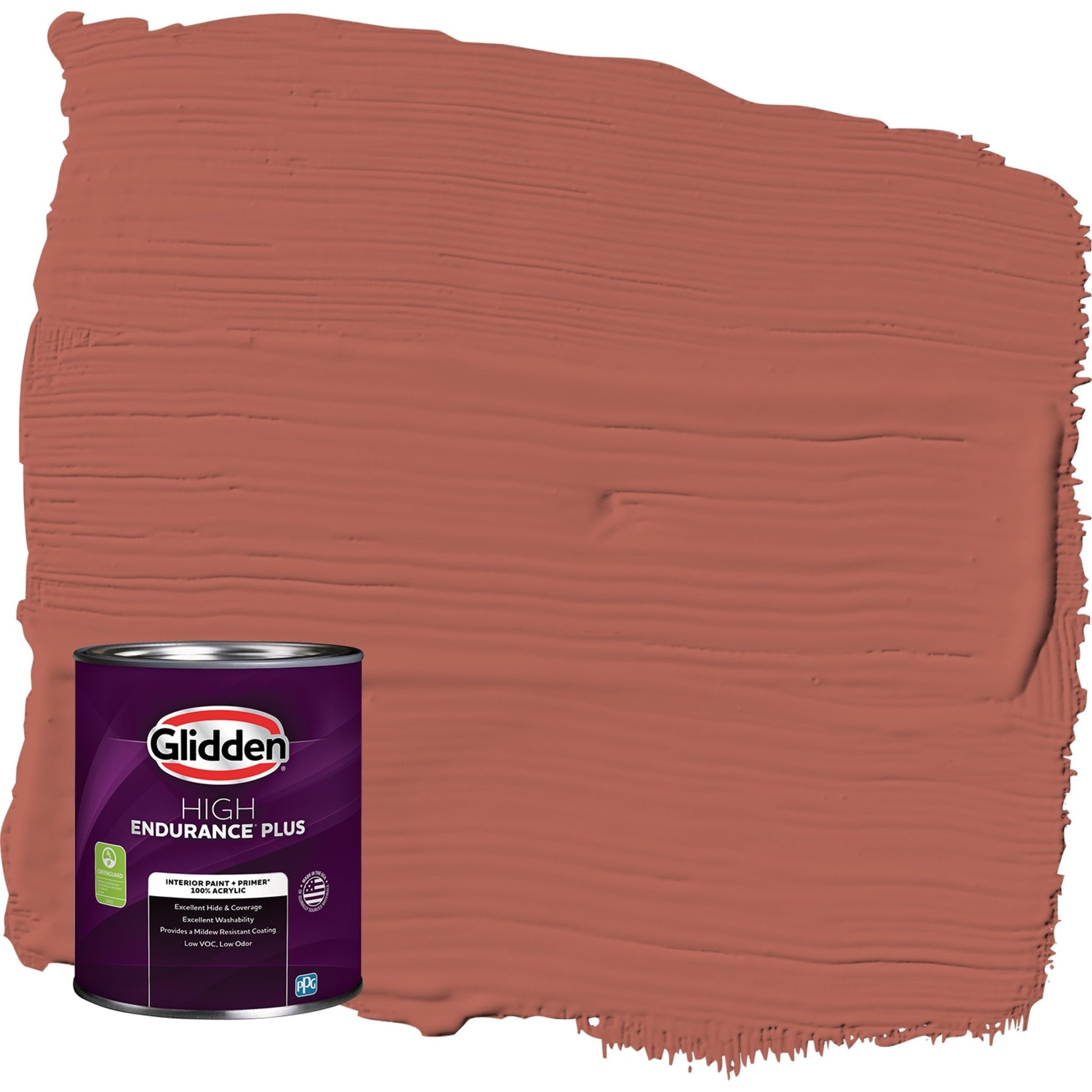 Glidden HEP Cinnabar / Red, Eggshell Interior Paint with Primer, 1 Quart