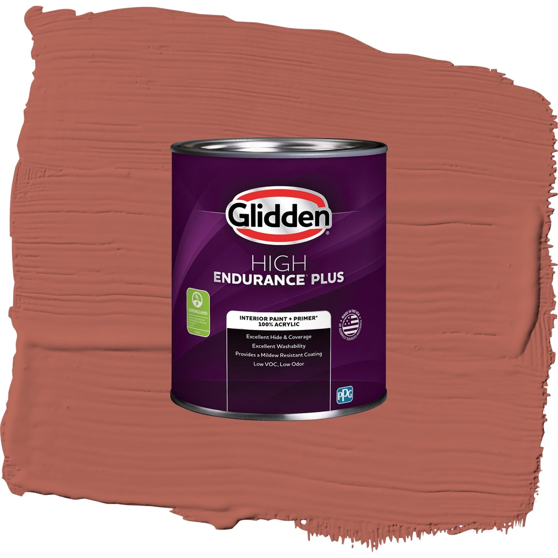 Glidden HEP Cinnabar / Red, Semi-Gloss Interior Paint with Primer, 1 Quart