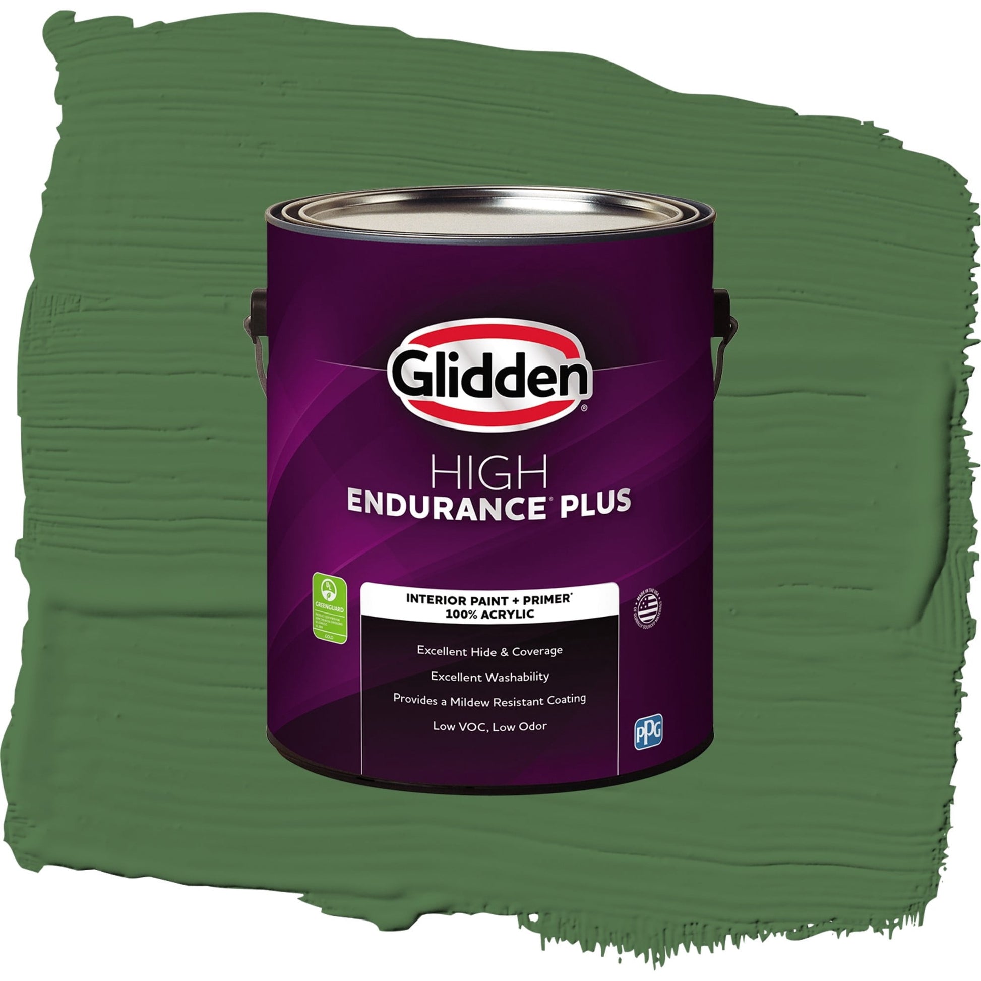 Glidden HEP Clover Leaf / Green, Flat Interior Paint with Primer, 1 Gallon