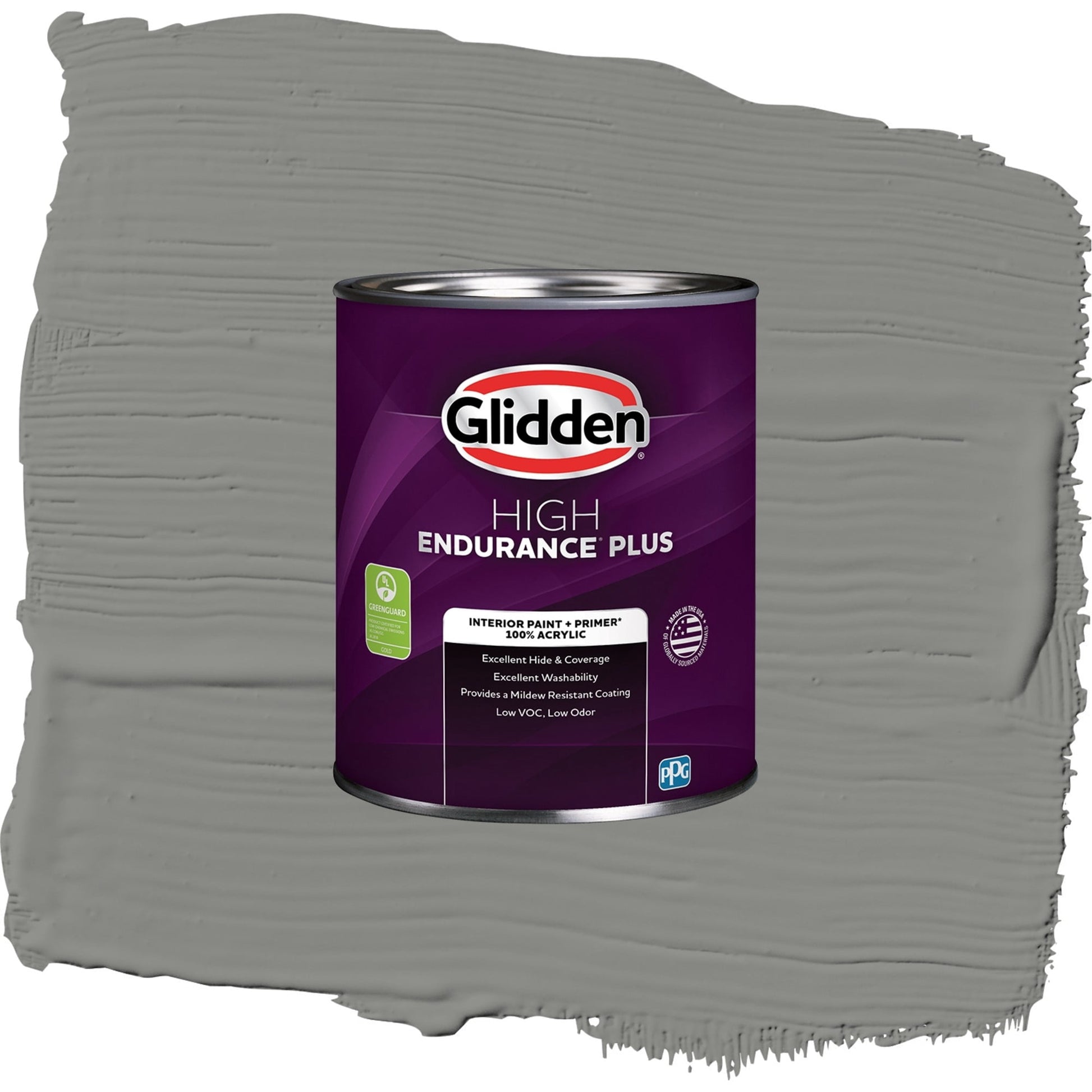 Glidden HEP Downpour / Grey, Eggshell Interior Paint with Primer, 1 Quart