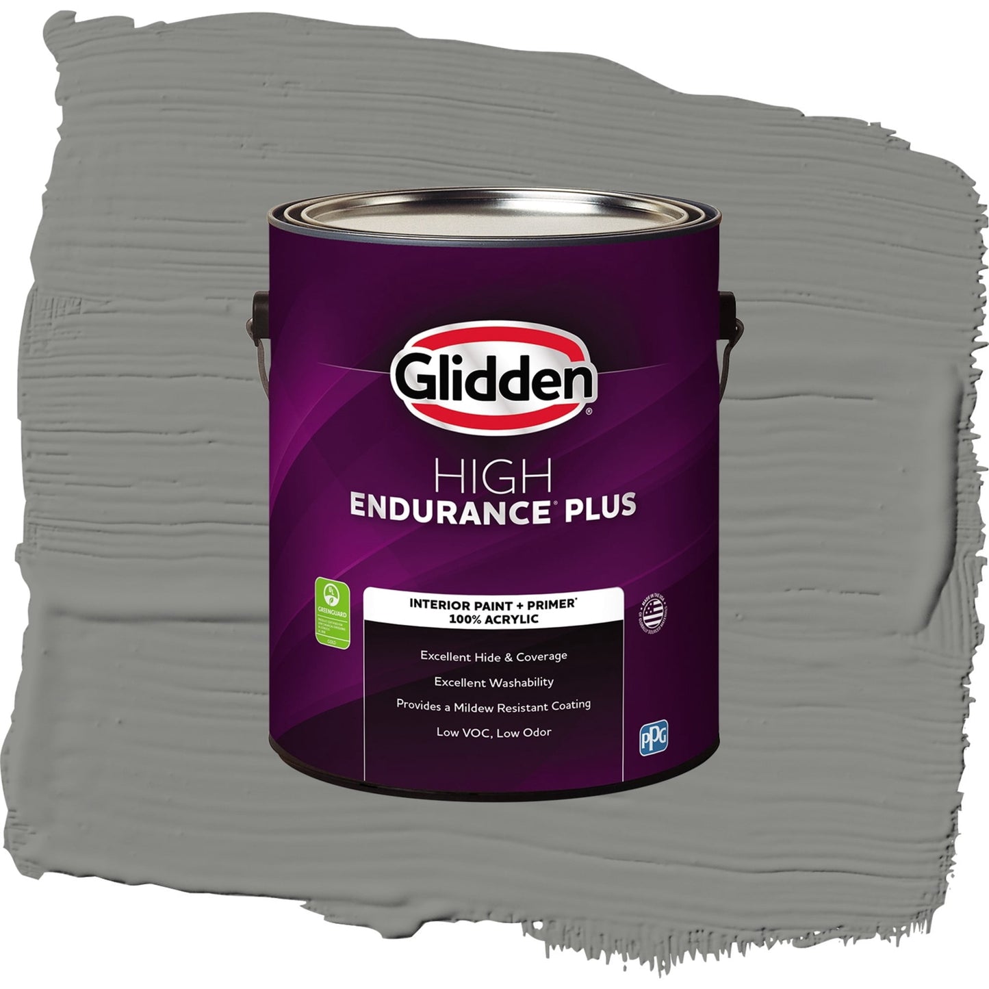 Glidden HEP Downpour / Grey, Flat Interior Paint with Primer, 1 Gallon