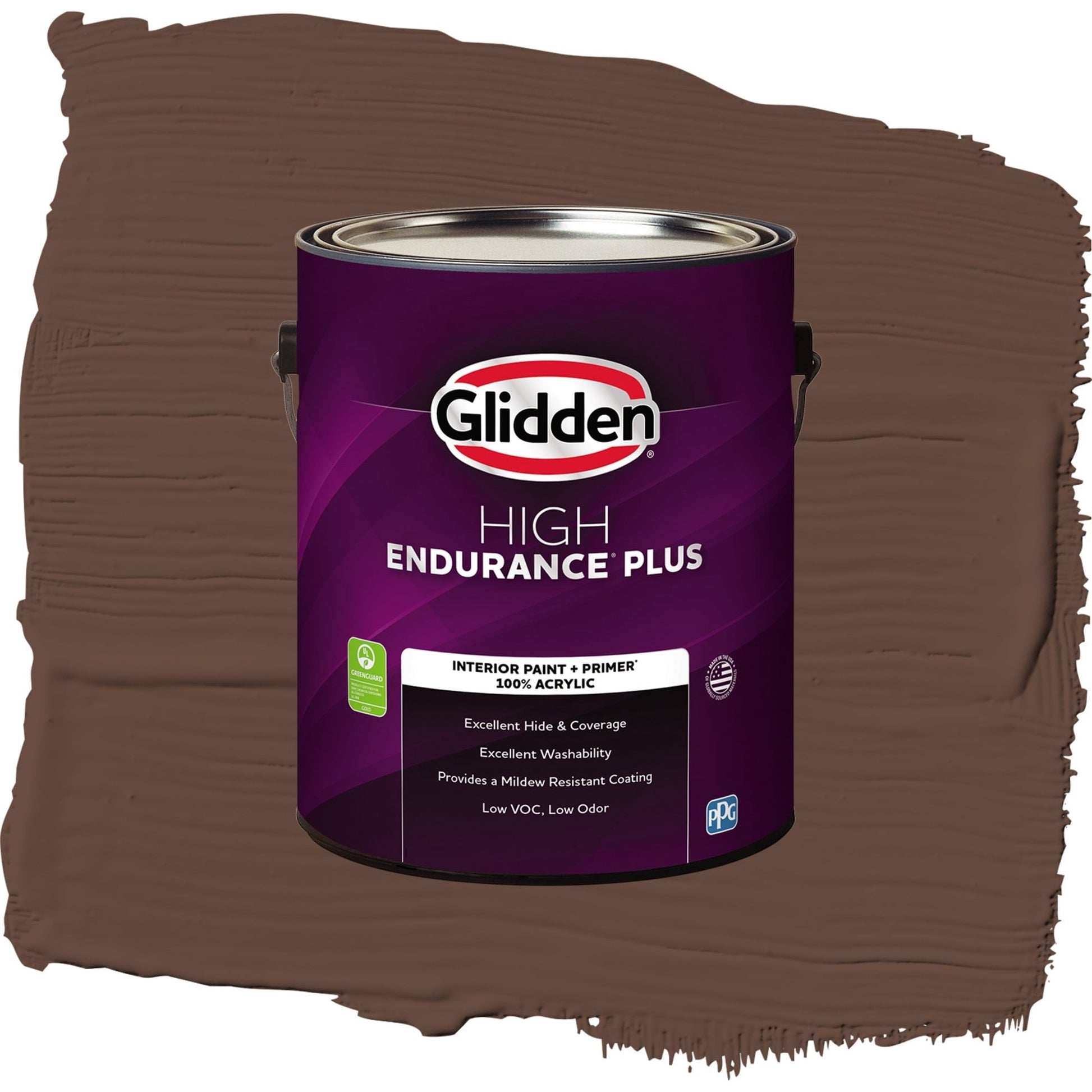 Glidden HEP Fudge / Brown, Semi-Gloss Interior Paint with Primer, 1 Gallon