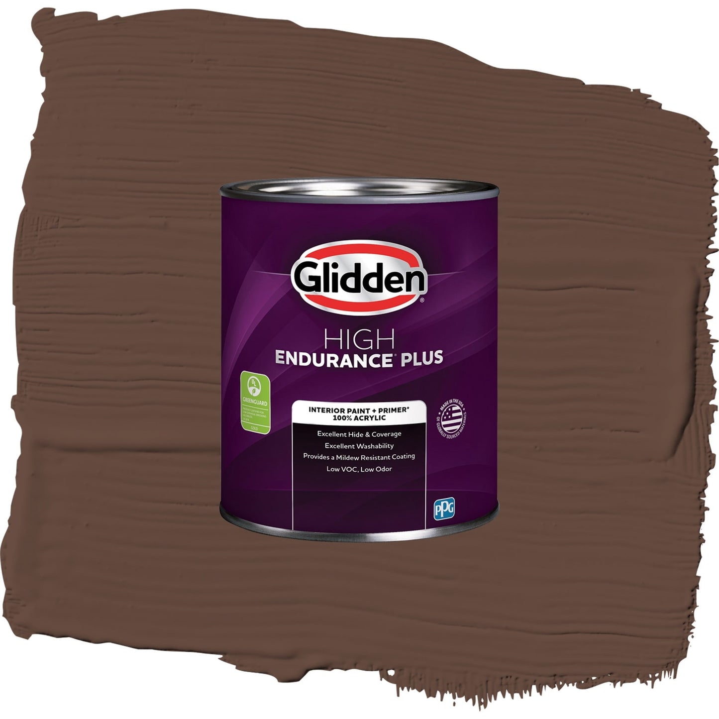 Glidden HEP Fudge / Brown, Semi-Gloss Interior Paint with Primer, 1 Quart