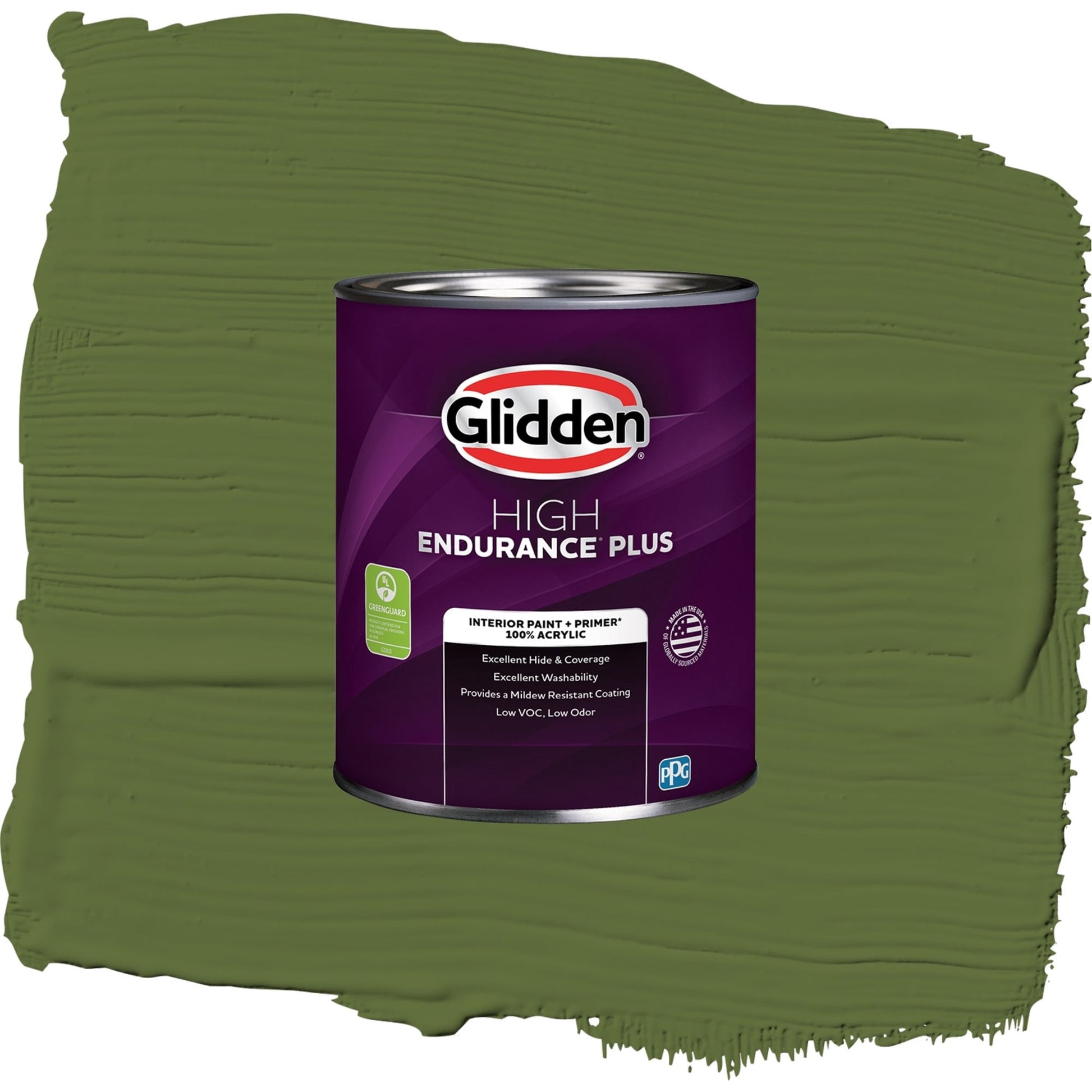 Glidden HEP Globe Artichoke / Green, Semi-Gloss Interior Paint with Primer, 1 Quart