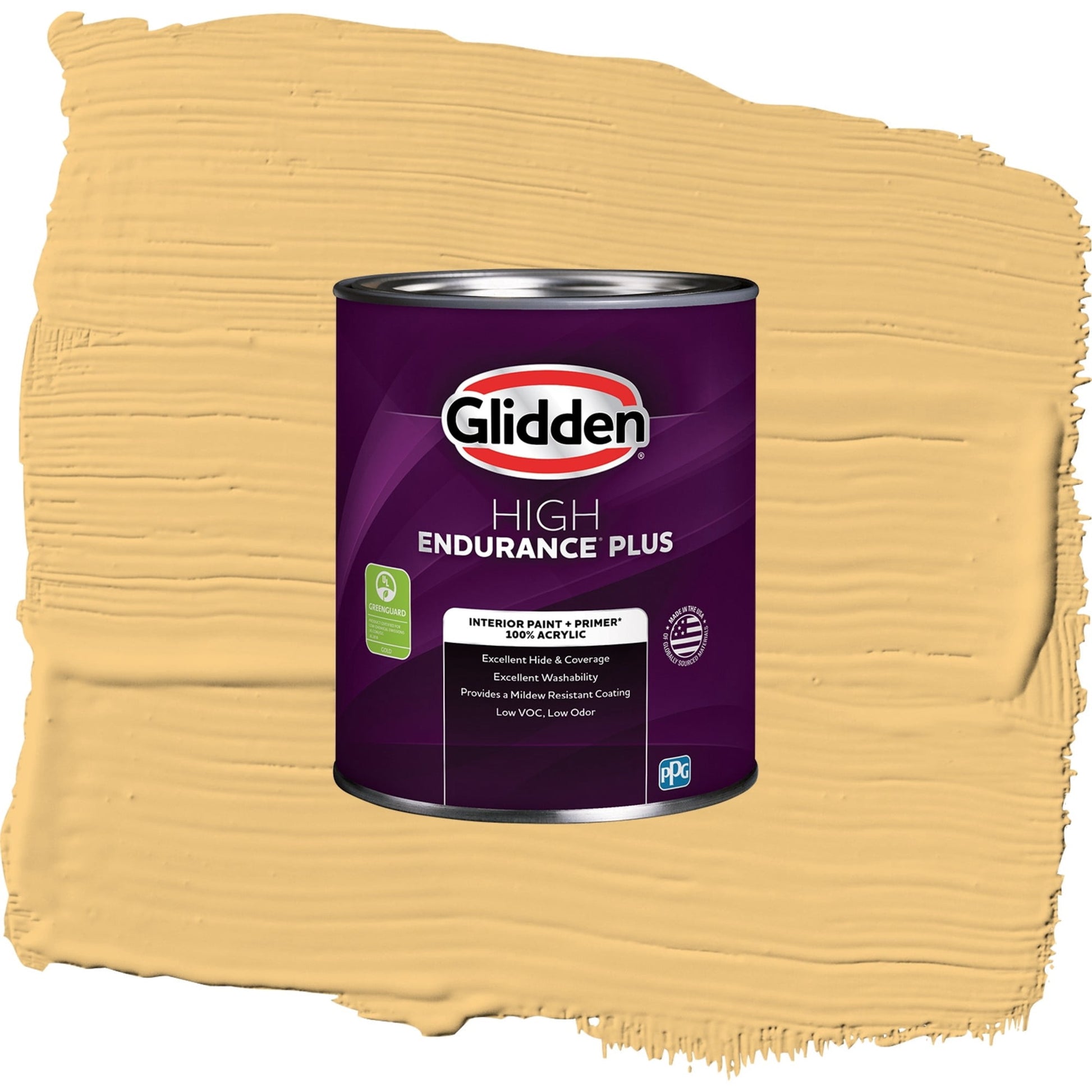 Glidden HEP Gold Buff / Yellow, Eggshell Interior Paint with Primer, 1 Quart